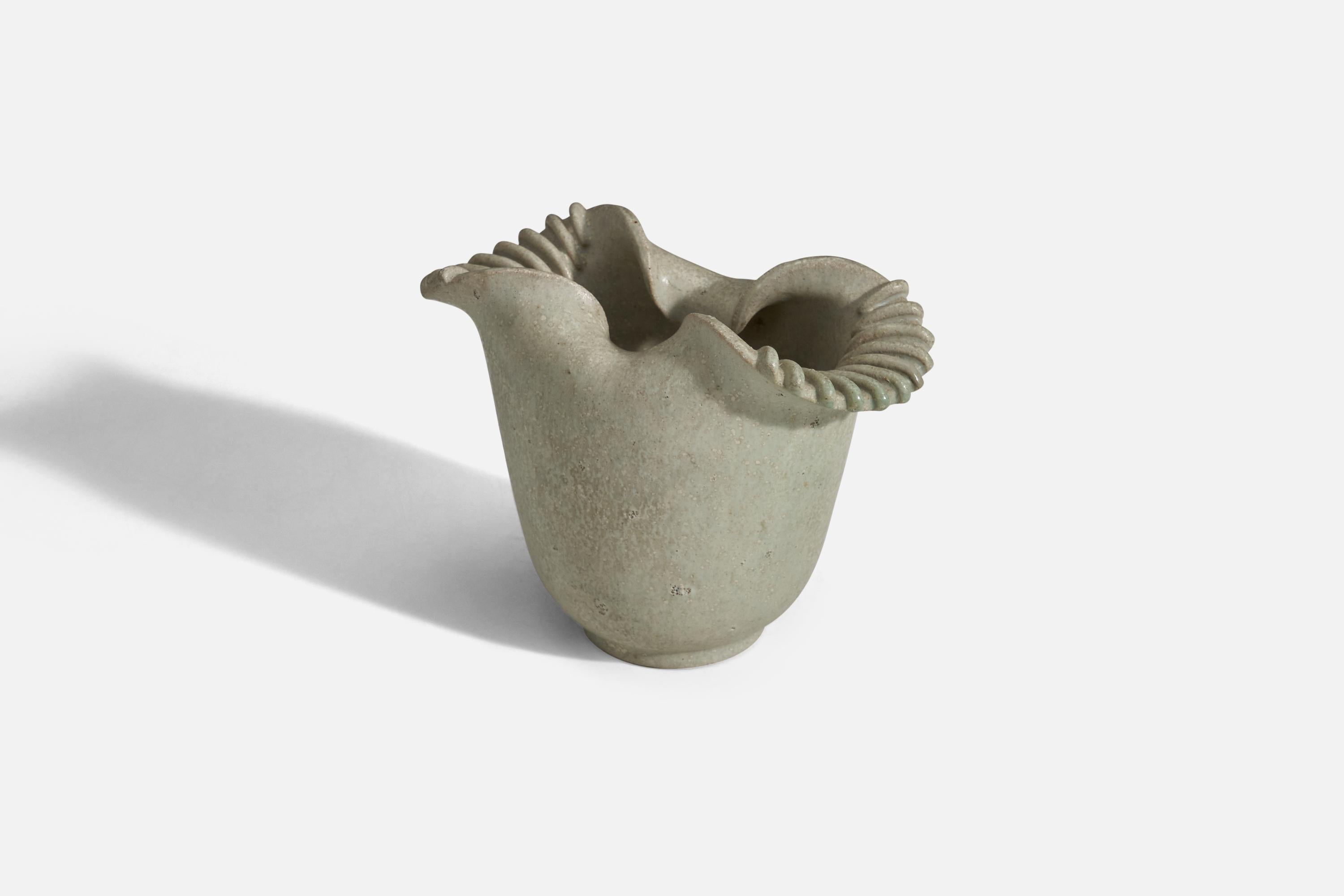 Danish Arne Bang, Vase, Grey Glazed Stoneware, Denmark, 1940s For Sale