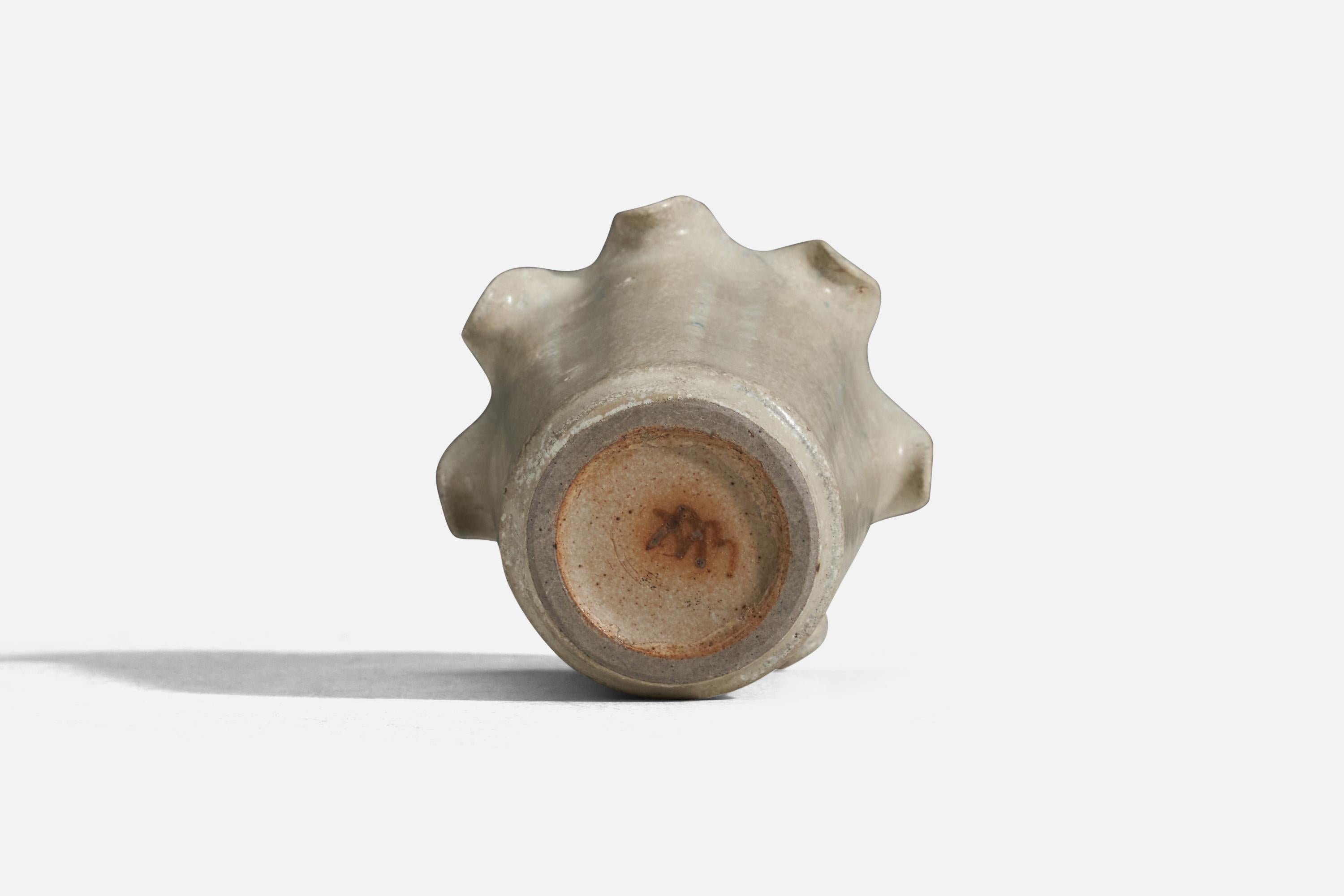 Arne Bang, Vase, Grey Glazed Stoneware, Denmark, 1940s In Good Condition In High Point, NC