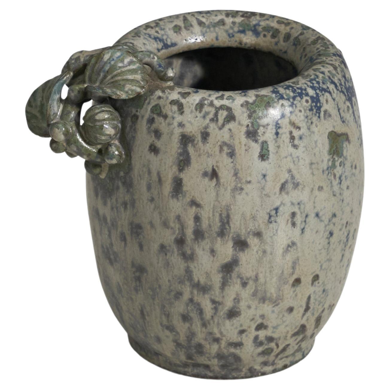 Arne Bang, Vase, Grey Glazed Stoneware, Denmark, 1940s For Sale