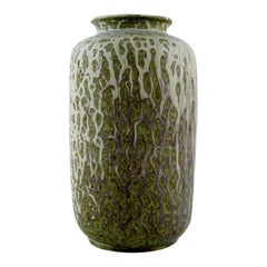 Arne Bang, Vase in Glazed Ceramics, Beautiful Glaze in Green and Blue Tones