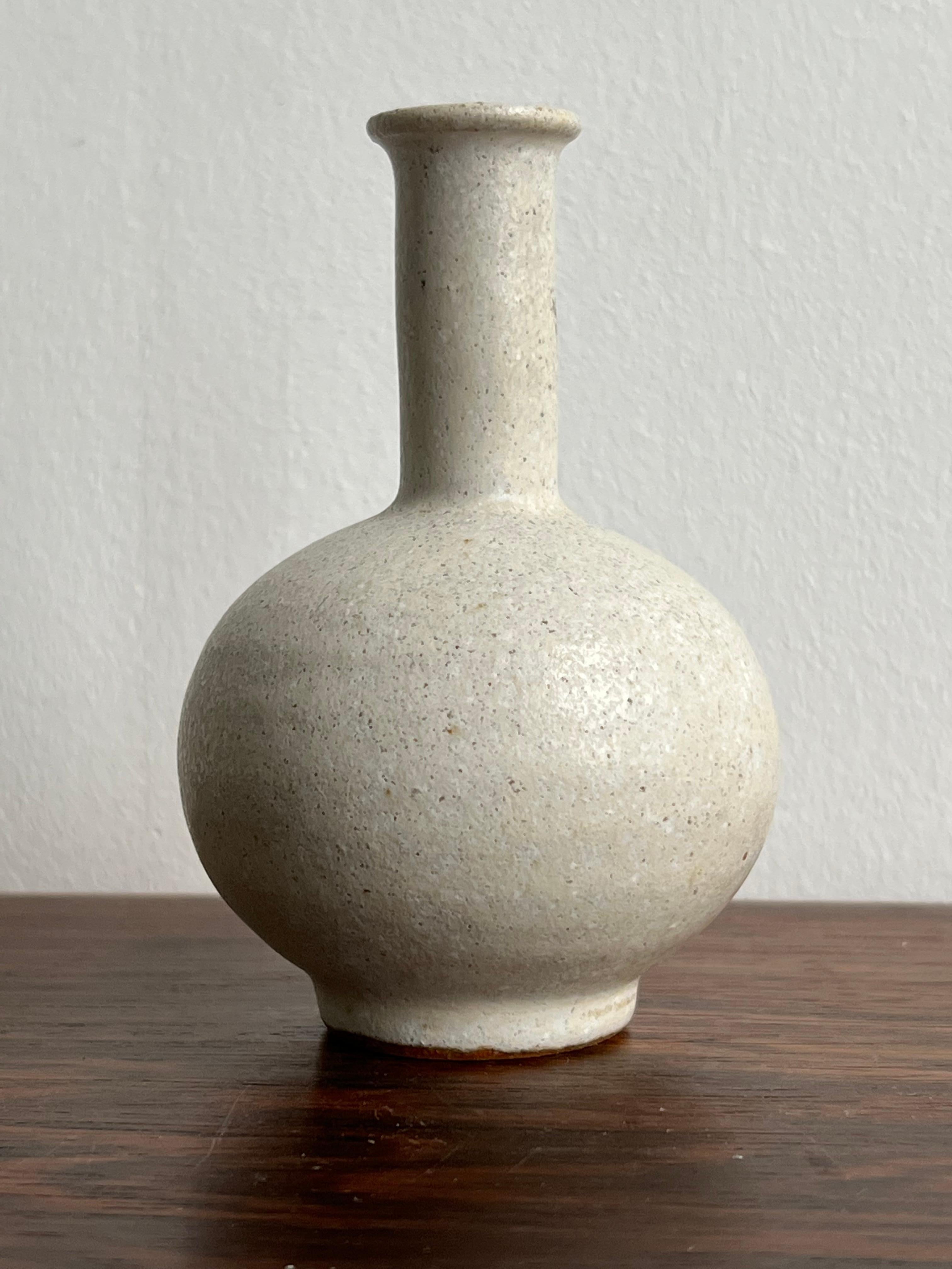 Mid-Century Modern Arne Bang, White Glazed Vase, Own Studio, Denmark, 1930’s