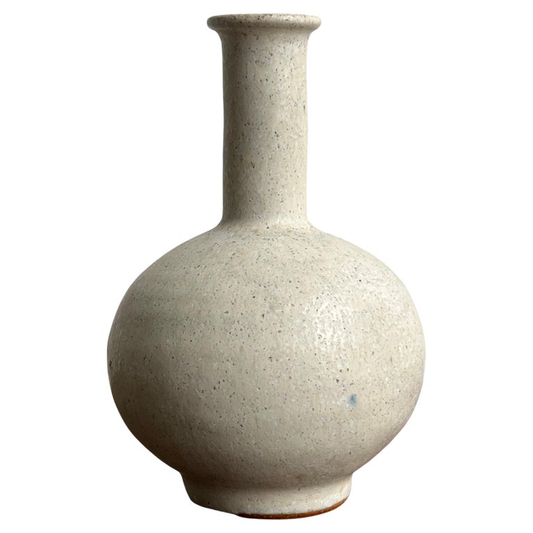 Arne Bang, White Glazed Vase, Own Studio, Denmark, 1930’s For Sale at