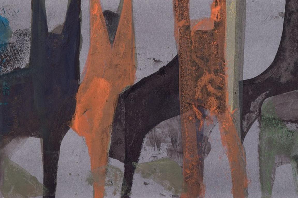 Arne Brandtman, schwedischer Künstler. Farbdruck auf Papier. Abstrakte Zusammensetzung. (Moderne) im Angebot