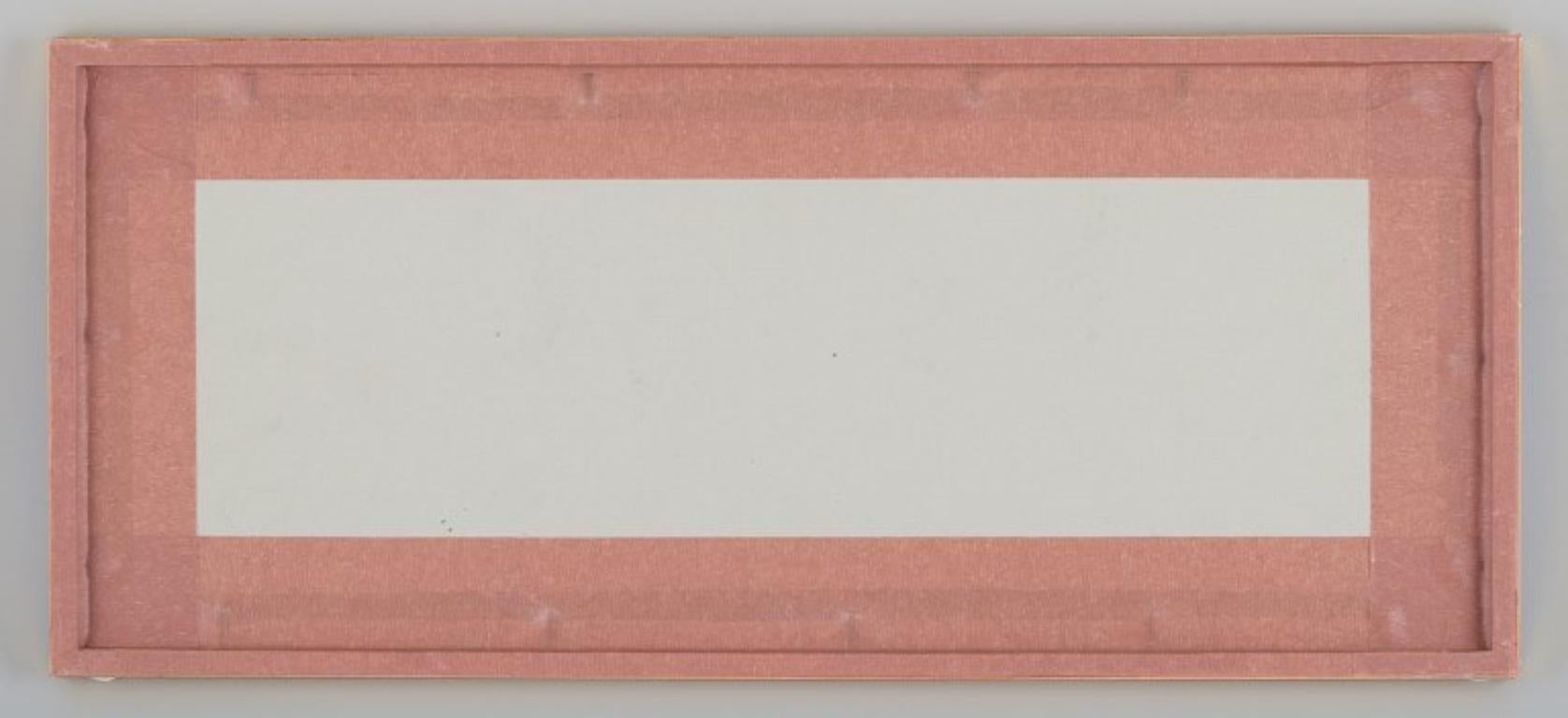 Paper Arne Brandtman, Swedish artist. Color print on paper. Abstract composition. For Sale