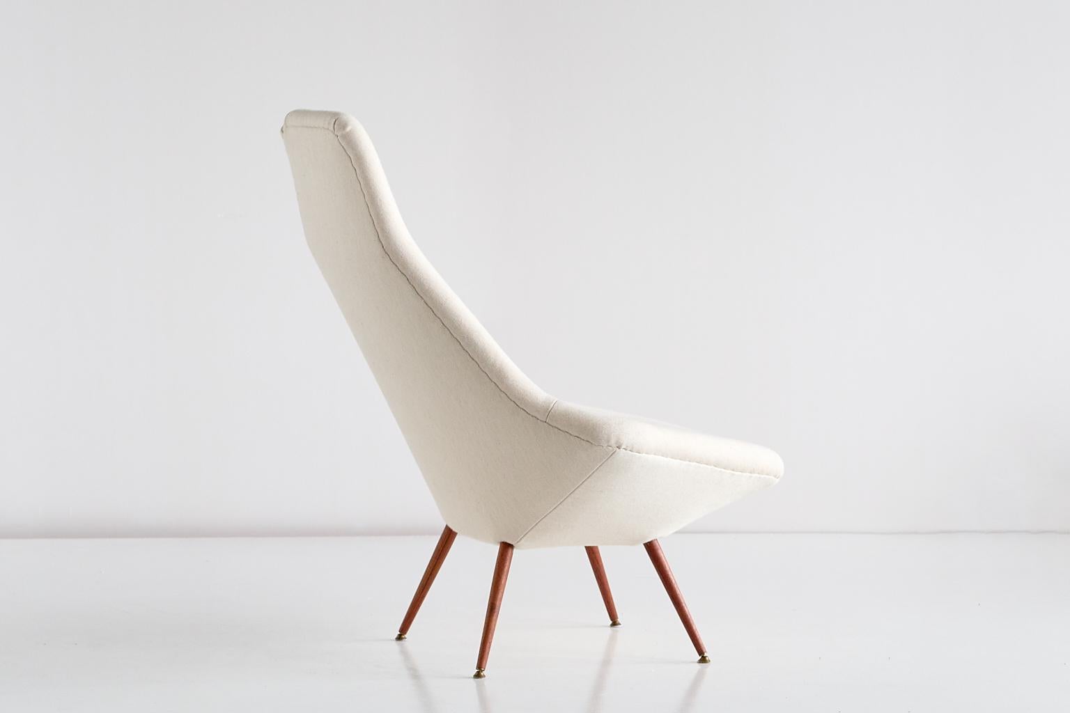 Brass Arne Dahlén Lounge Chair, Dahléns Dalums Fåtöljindustri, Sweden, 1960s