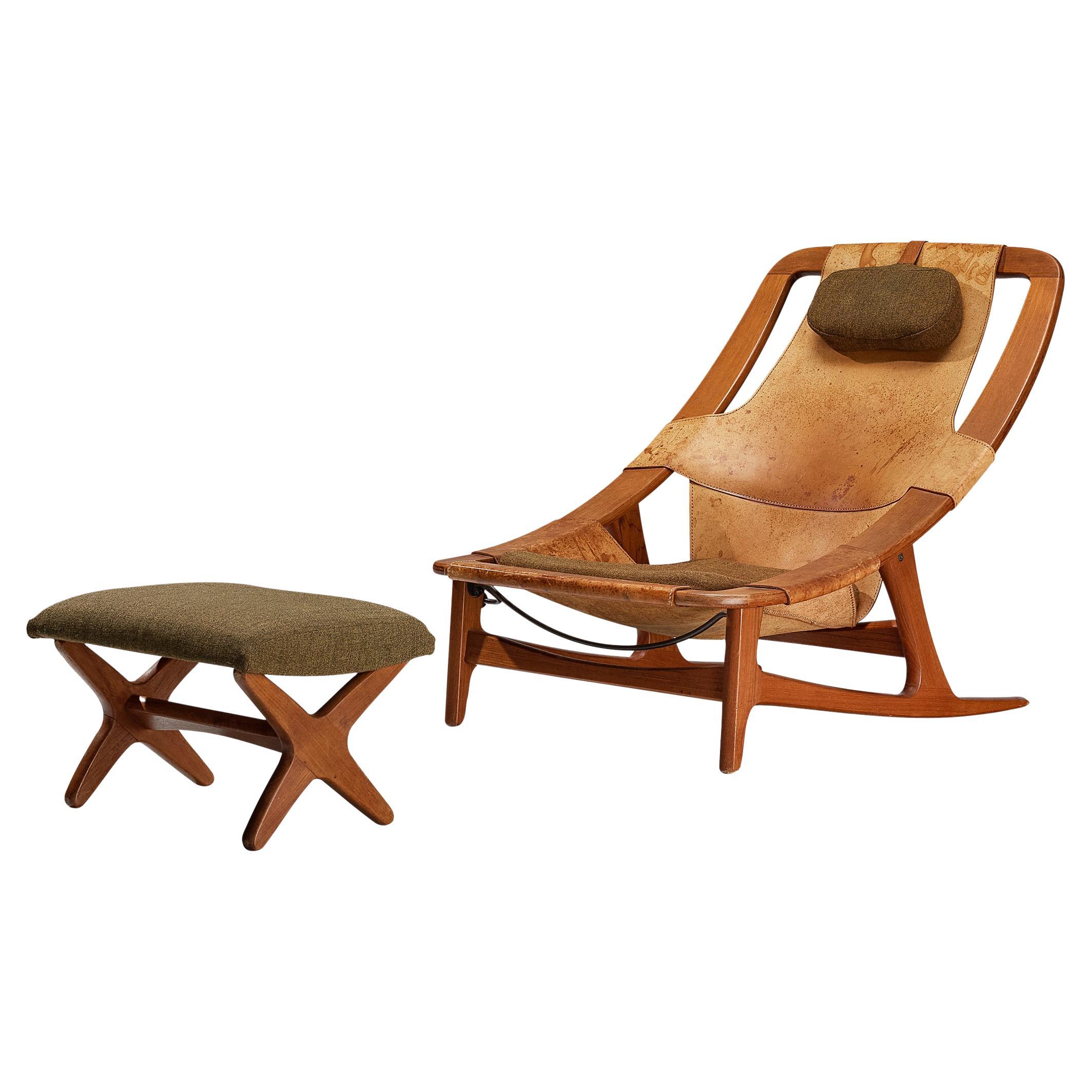 Arne F. Tidemand Ruud for Nocraft 'Holmenkollen' Chair with Ottoman  For Sale