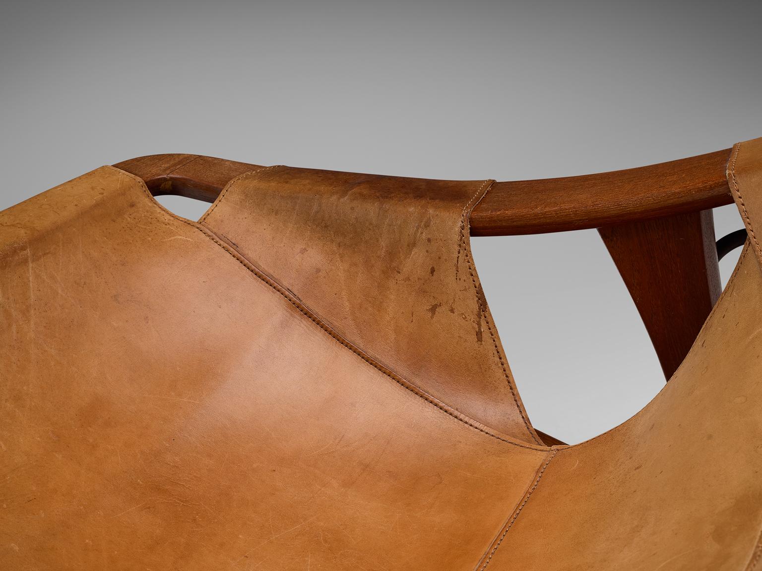 Arne F. Tidemand Ruud Rare Pair of Cognac Leather 'Holmenkollen' Lounge Chairs 1