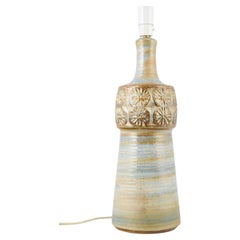 Arne Finne for Søholm. Very large ceramic lamp with period-typical pattern.