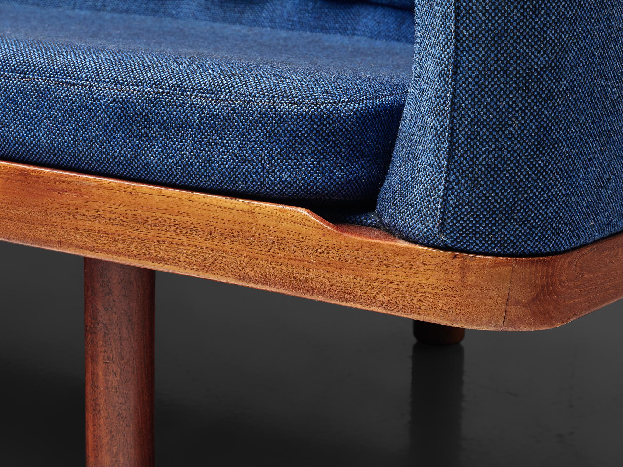 Arne Halvorsen Sofa in Teak and Blue Upholstery  For Sale 4