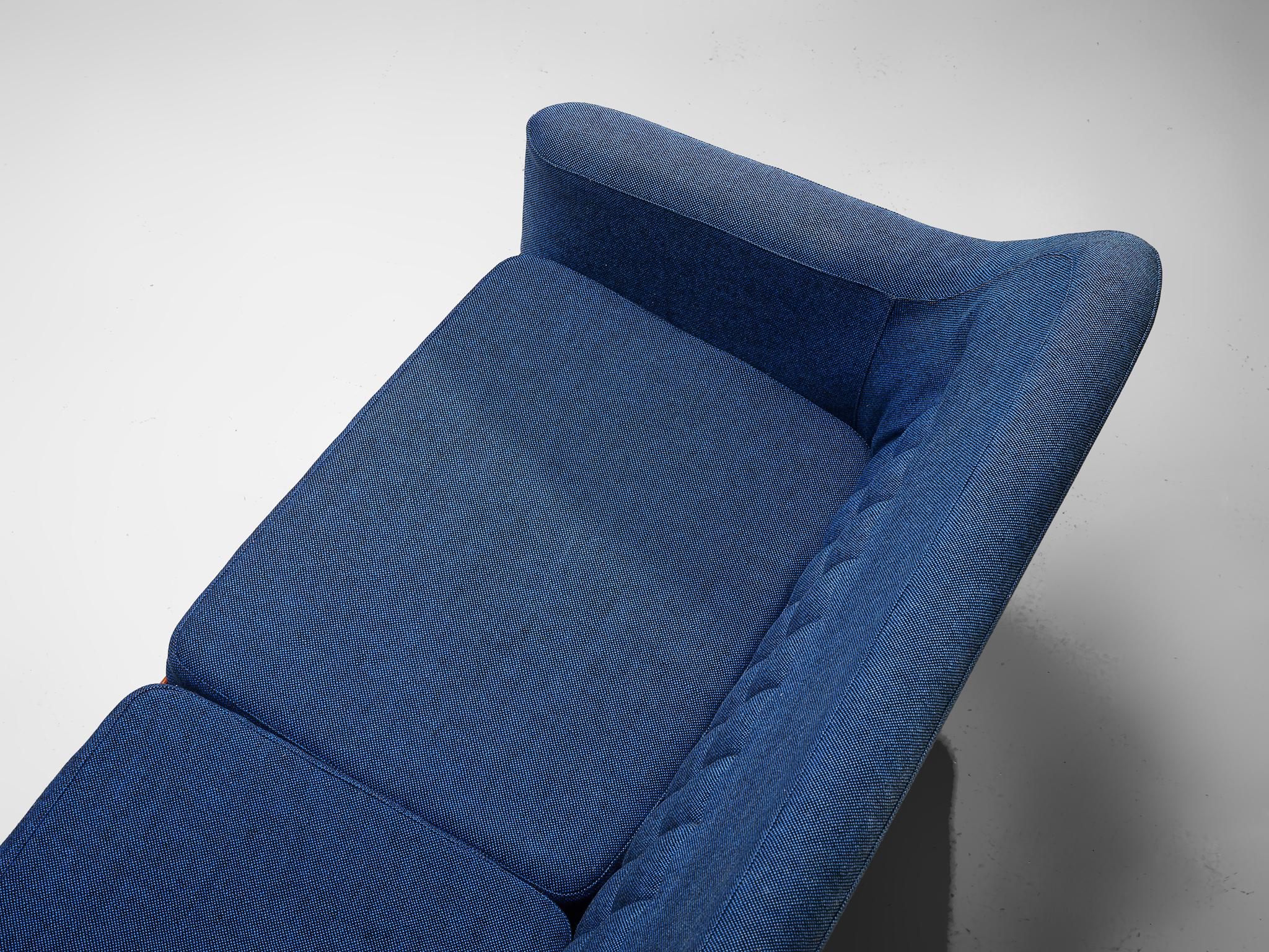 Arne Halvorsen Sofa in Teak and Blue Upholstery  For Sale 1
