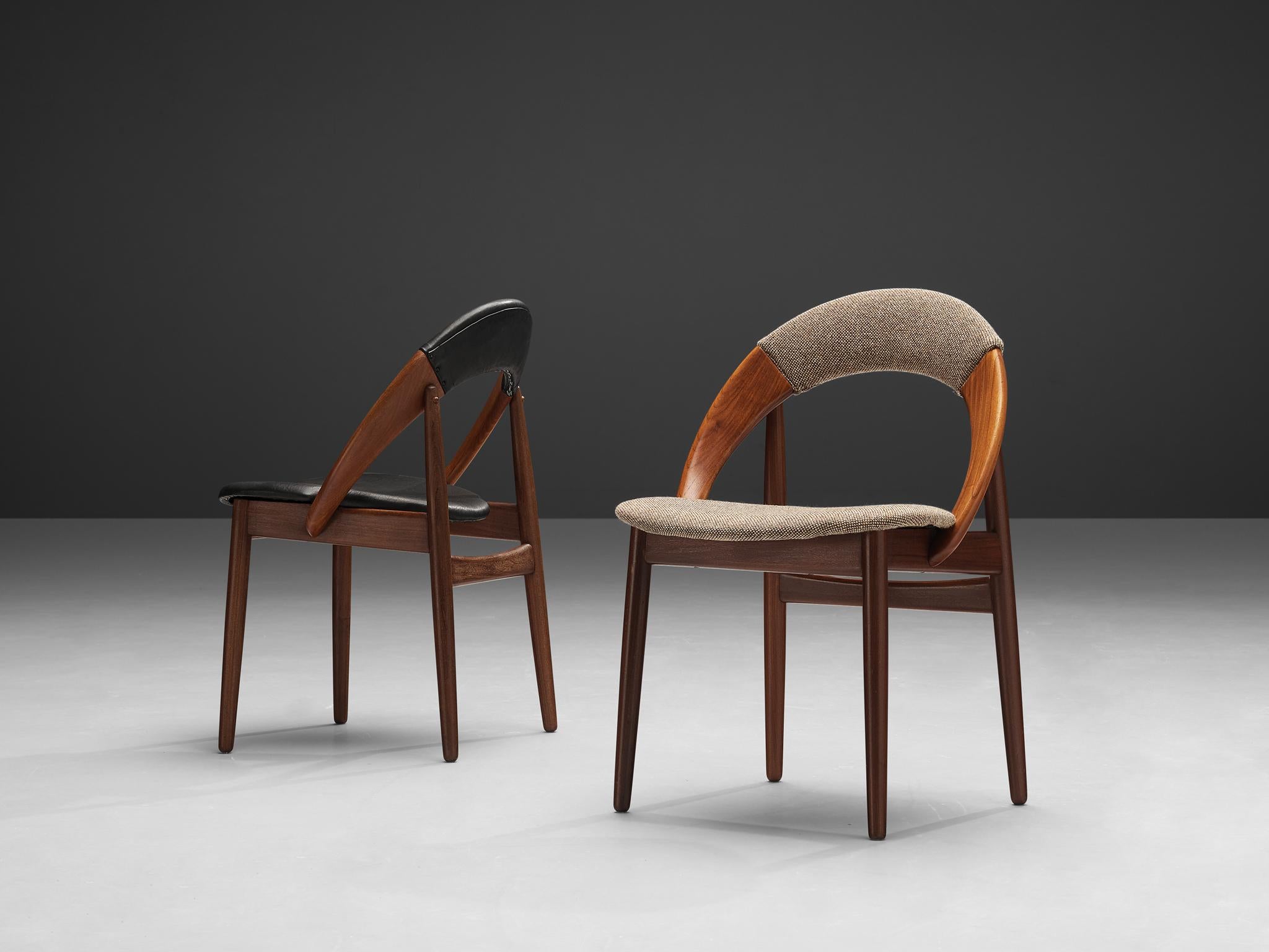 Mid-Century Modern Arne Hovmand-Olsen Bicolor Set of Dining Chairs