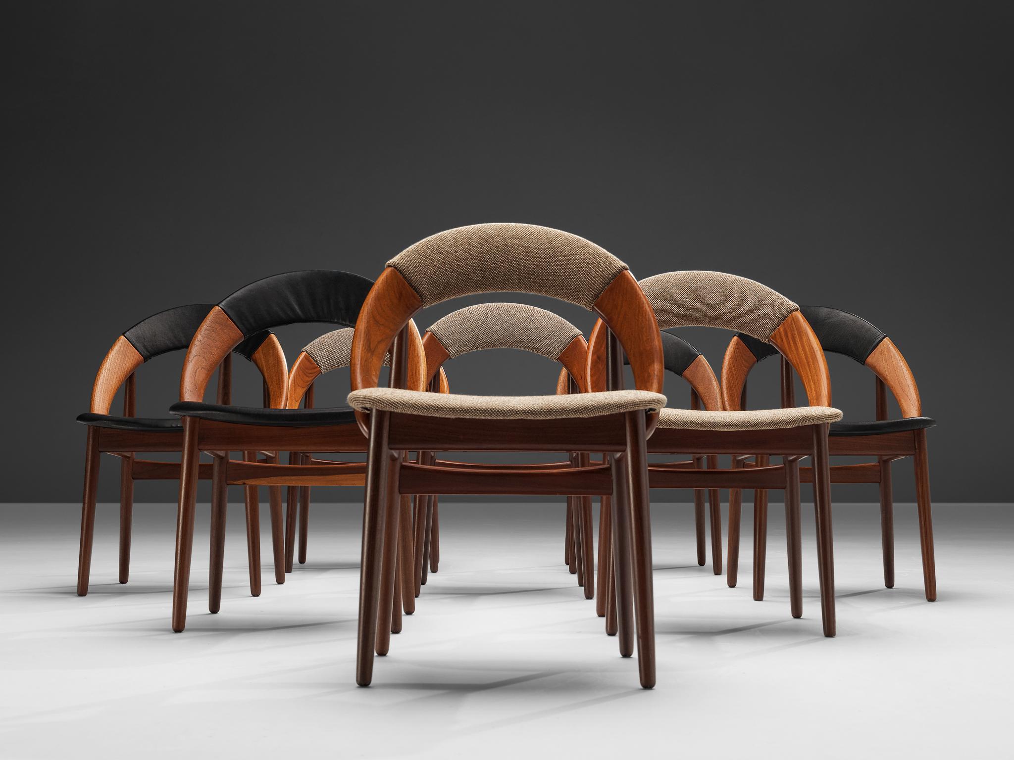 Danish Arne Hovmand-Olsen Bicolor Set of Dining Chairs