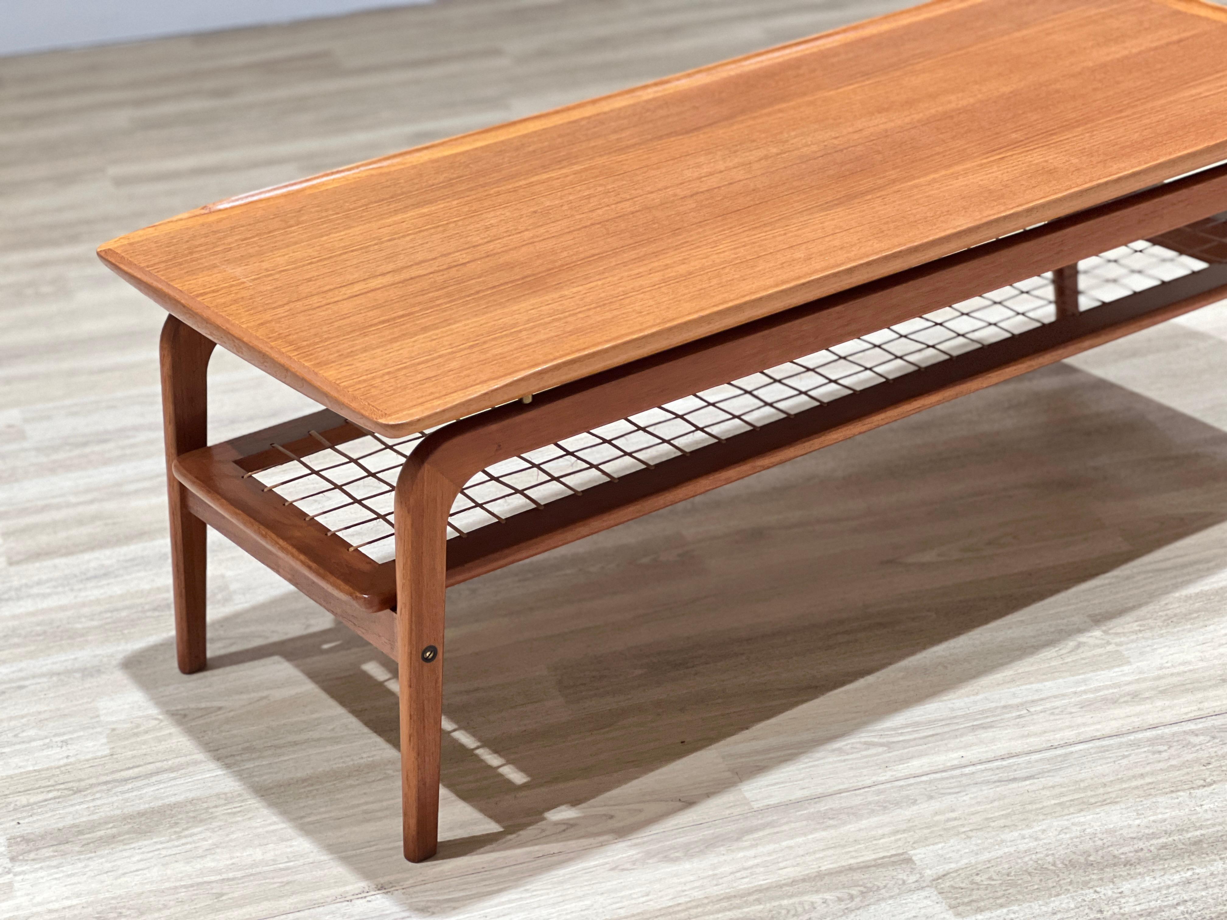 Arne Hovmand-Olsen coffee table with a rattan rack 1