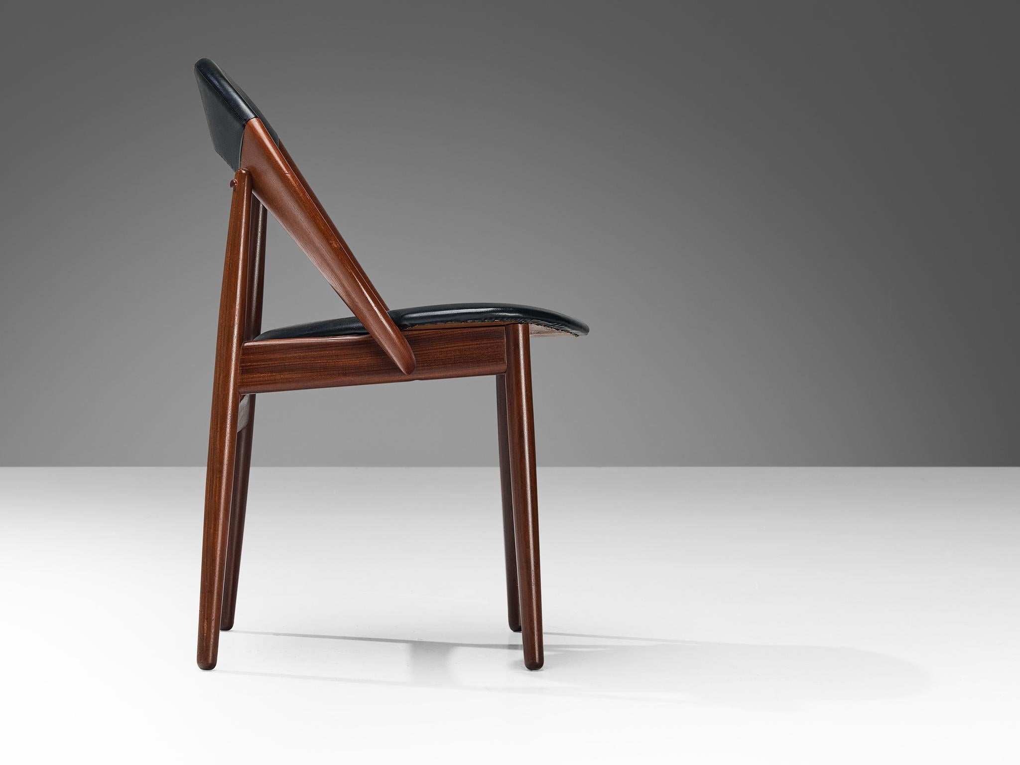 Danish Arne Hovmand-Olsen Dining Chair in Teak and Leatherette 