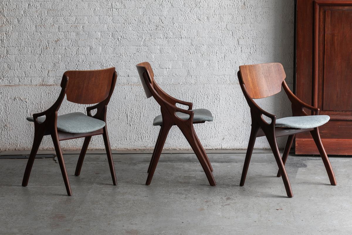 Arne Hovmand Olsen Dining Chairs for Mogens Kold, Set of 4, Danish Design, 1960s For Sale 3