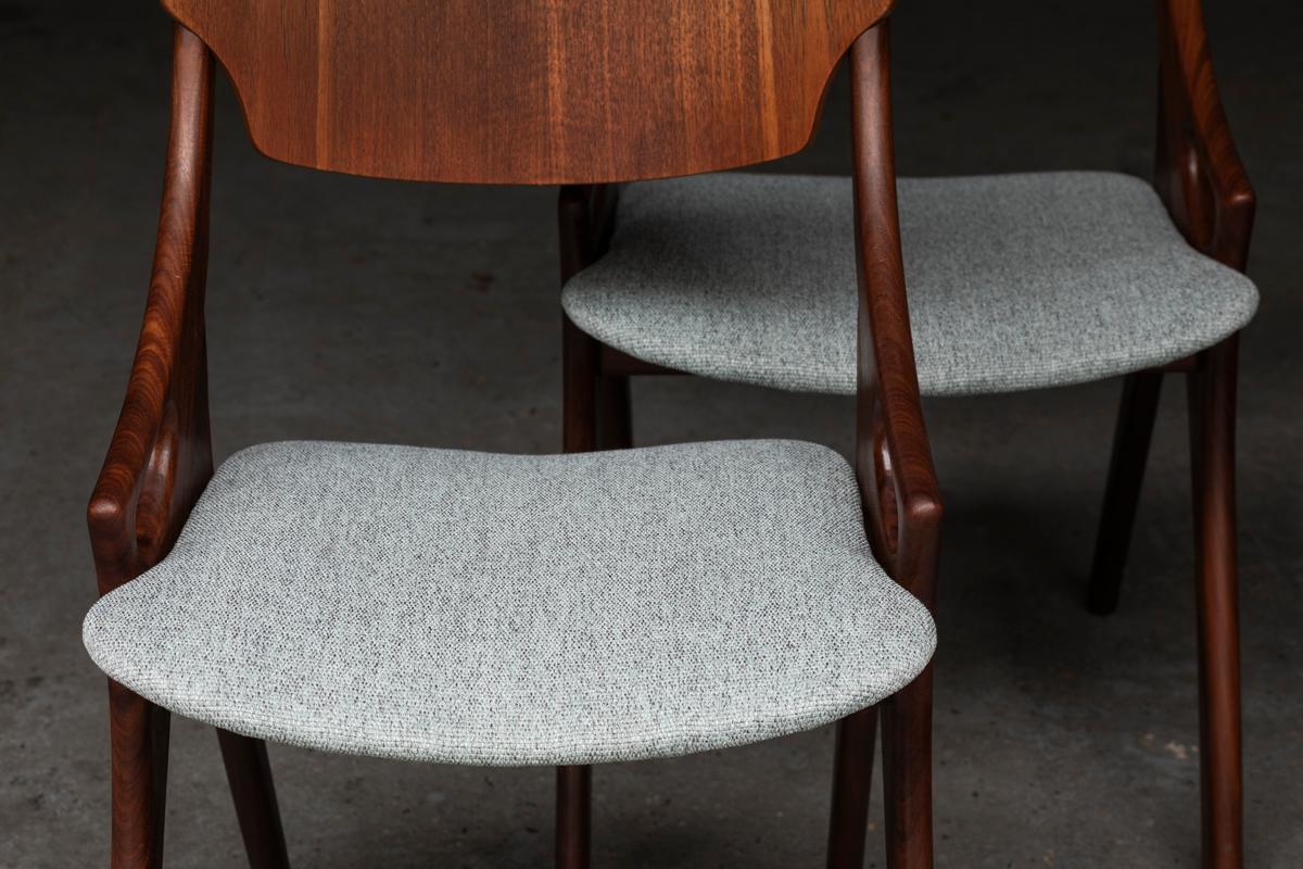 Fabric Arne Hovmand Olsen Dining Chairs for Mogens Kold, Set of 4, Danish Design, 1960s