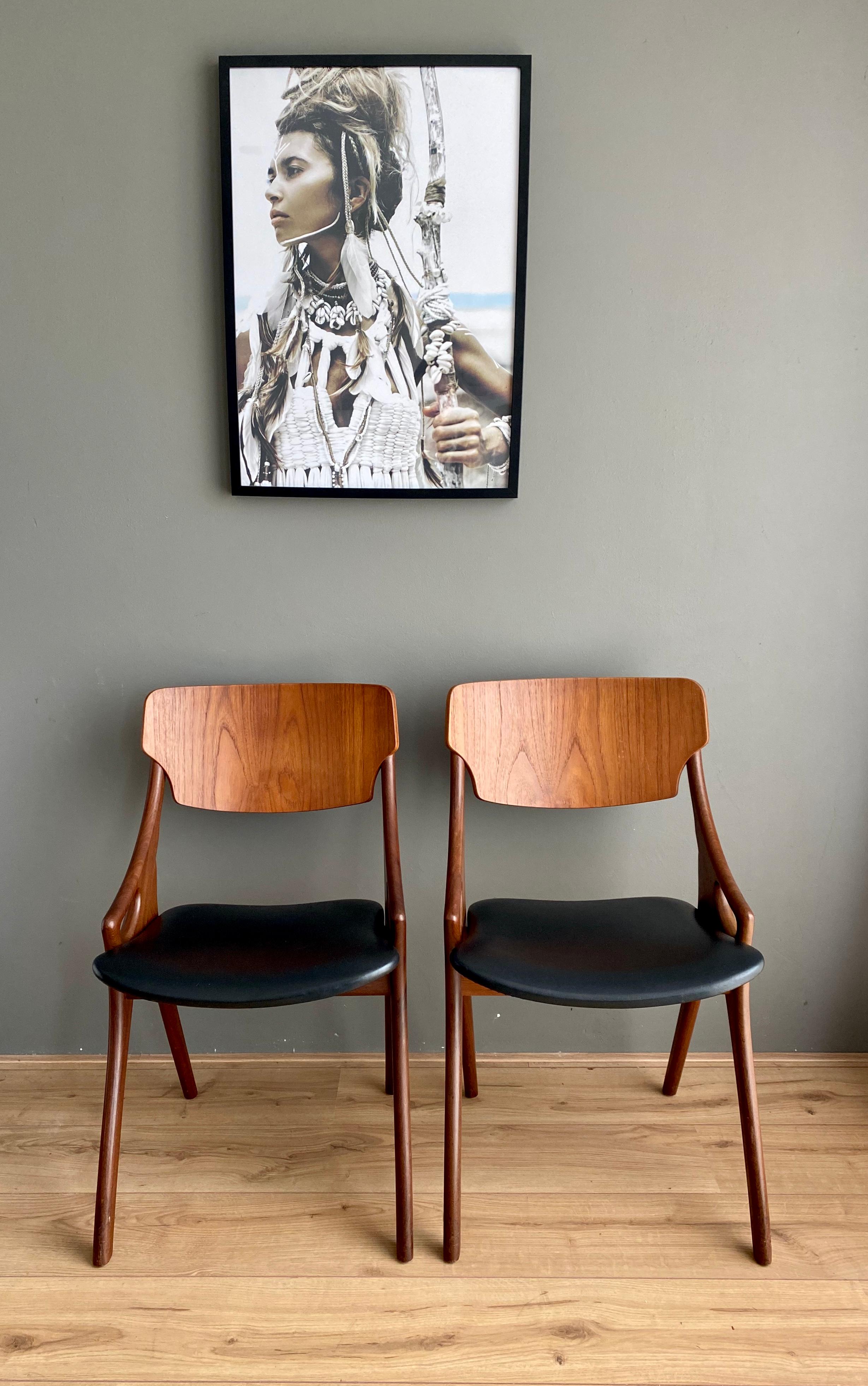 Danish Arne Hovmand Olsen Dining Room Chairs, for Mogens Kold, Set of Four, circa 1950s