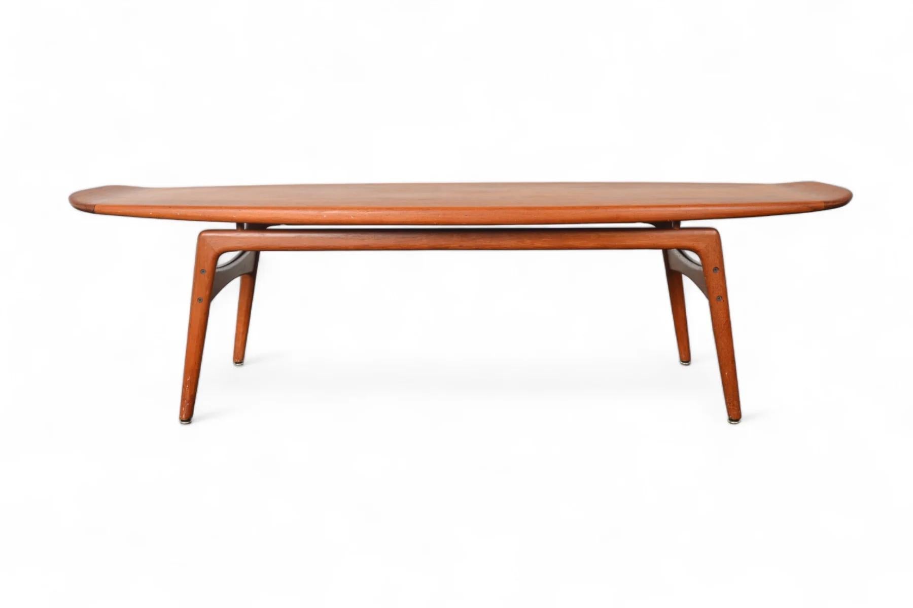 Origine : Danemark
Concepteur : Peter Hvidt + Orla Molgaard Nielsen
Fabricant : Søborg Møbler
Époque : 1957
Matériaux : Teck
Dimensions : 53″ de largeur x 19″ de profondeur x 34″ de hauteur

Condit : En excellent état d'origine avec une légère usure