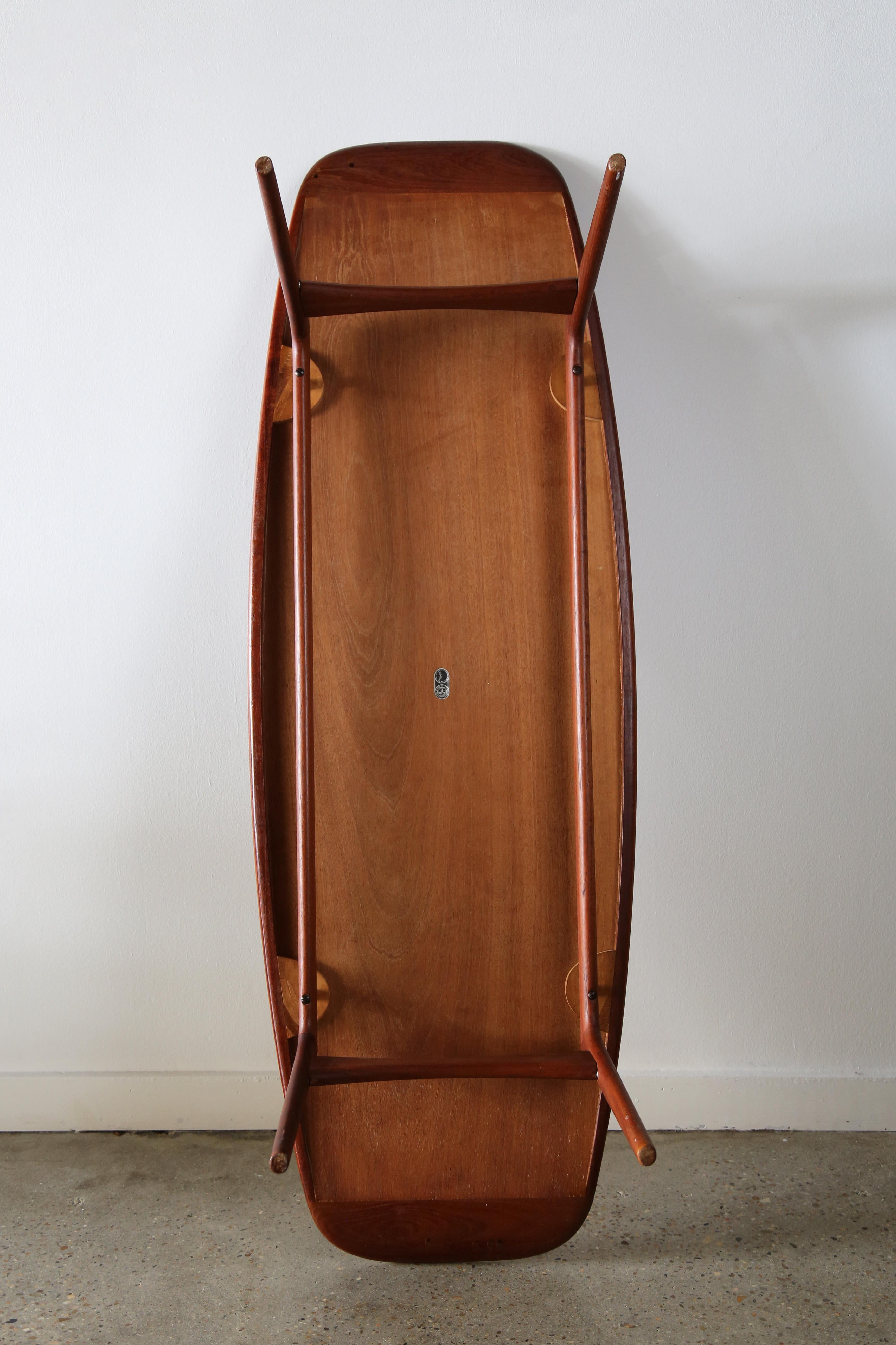 Arne Hovmand Olsen for Mogens Koch Teak Surfboard Coffee Table 1