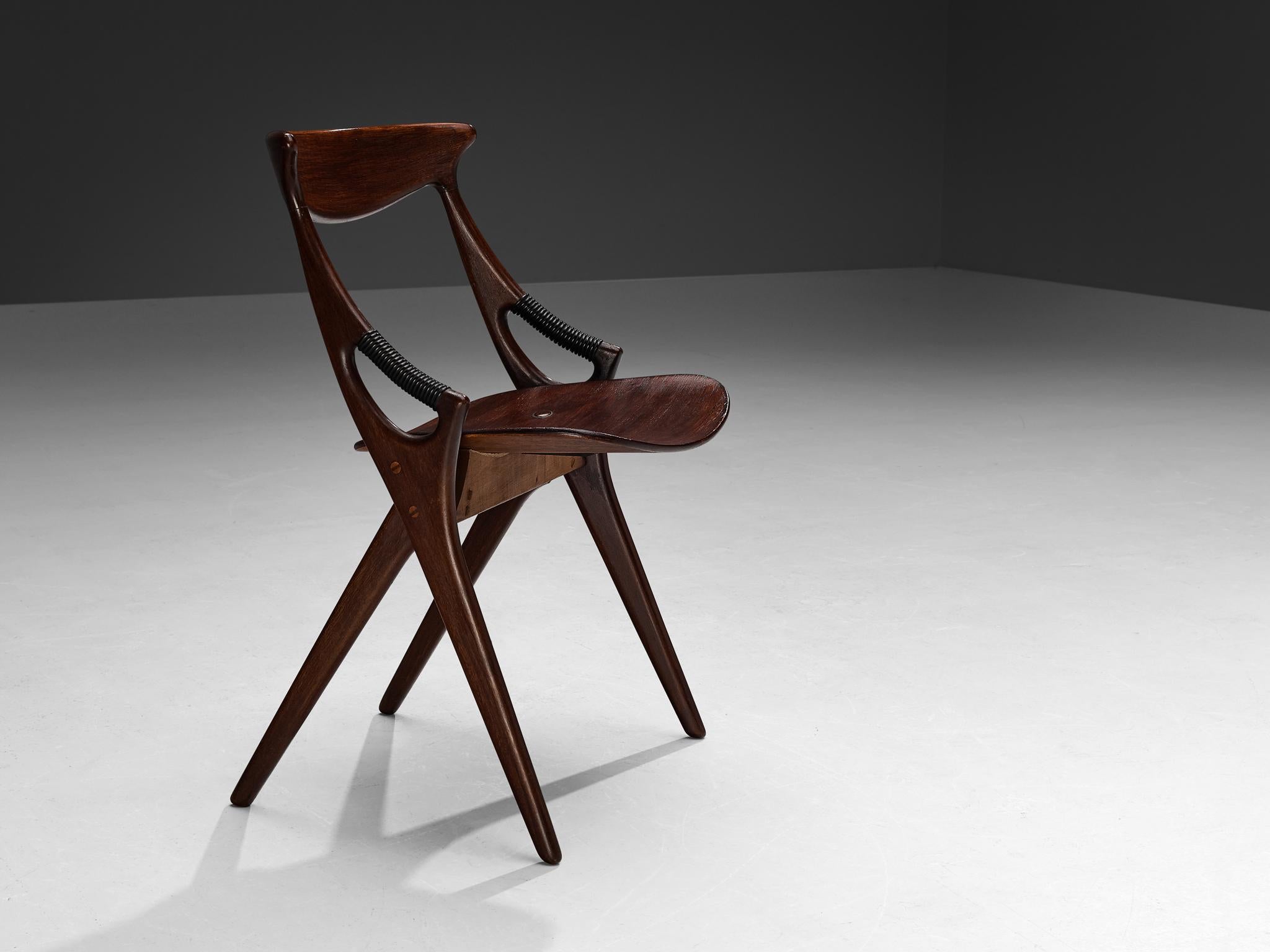 Brass Arne Hovmand-Olsen for Mogens Kold Chair in Mahogany  For Sale