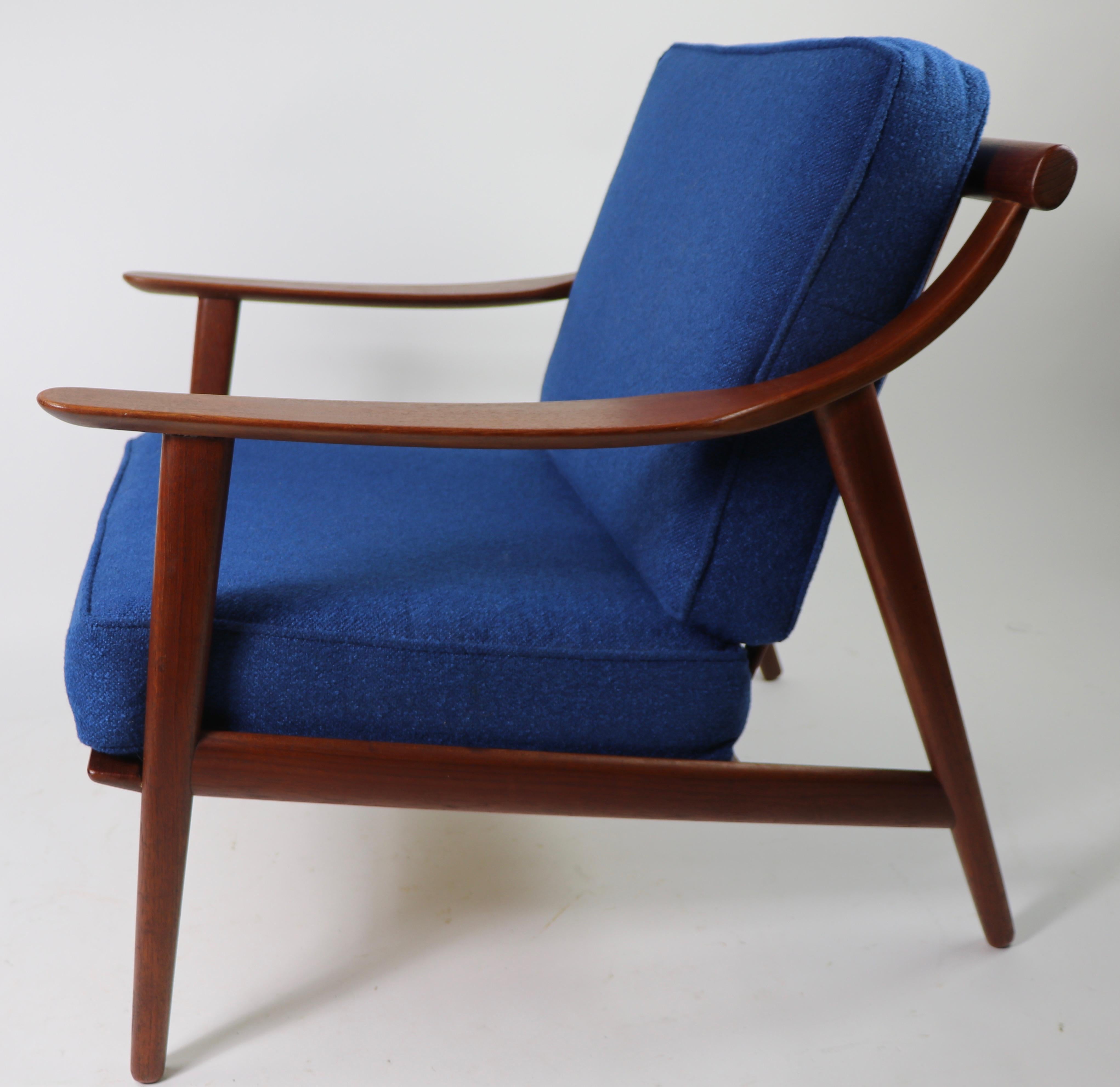 Upholstery Arne-Hovmand Olsen for Mogens Kold Danish Modern Teak Frame Lounge Chair