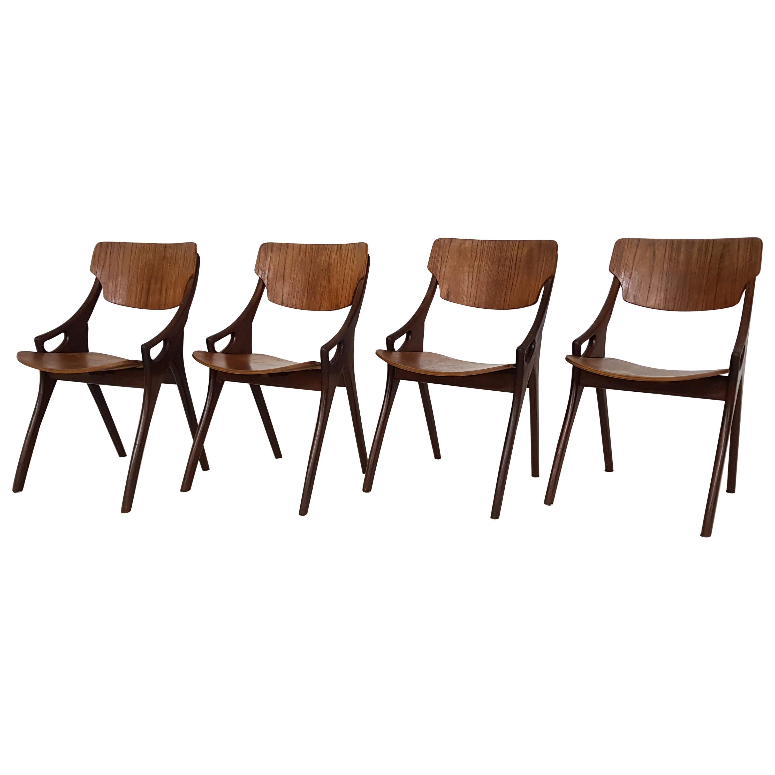 Arne Hovmand Olsen for Mogens Kold Teak Dining Chairs, Denmark, 1960s