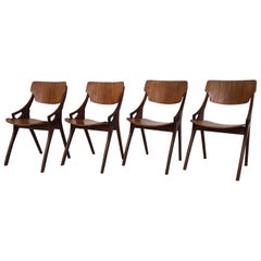 Arne Hovmand Olsen for Mogens Kold Teak Dining Chairs, Denmark, 1960s