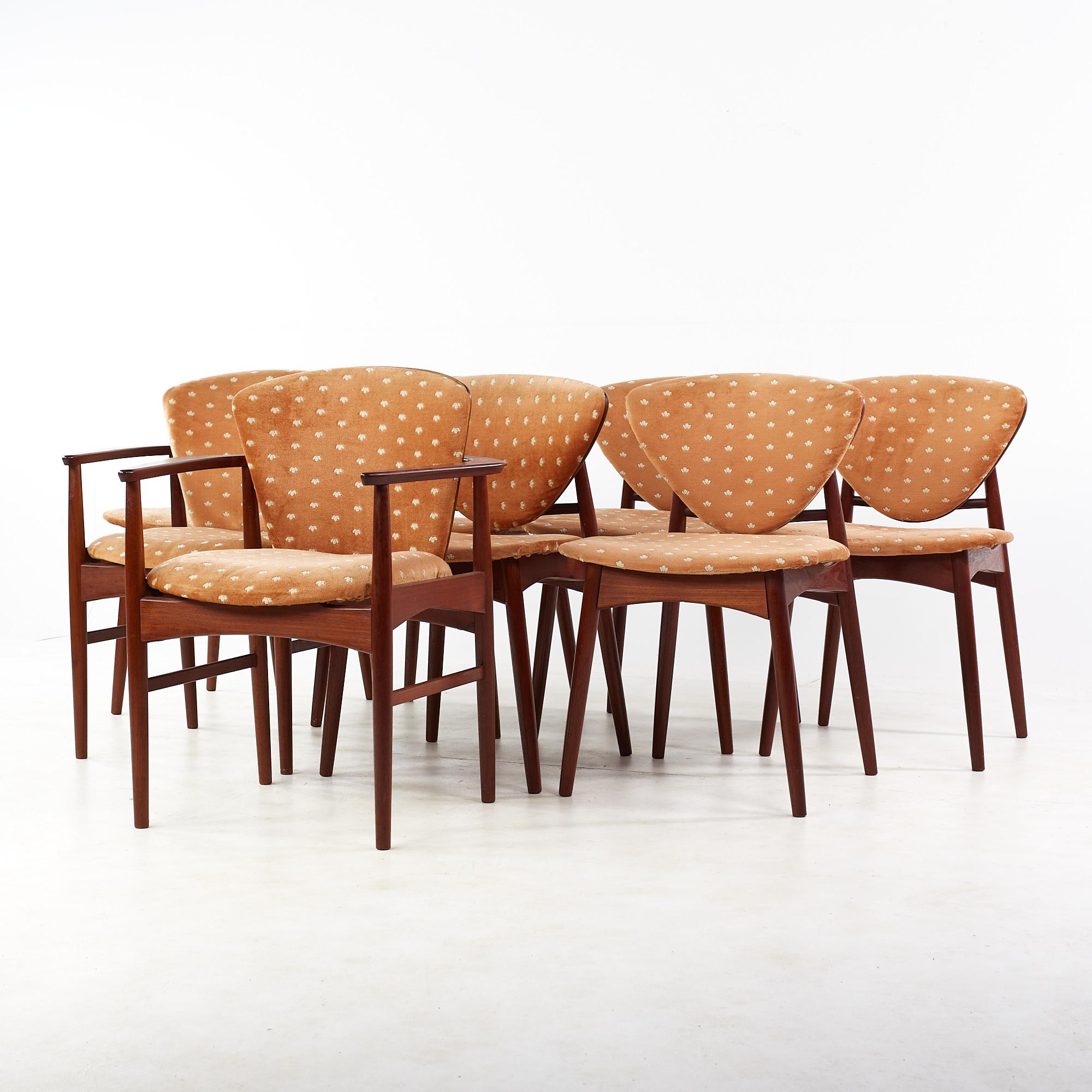Mid-Century Modern Arne Hovmand Olsen for Onsild Mobelfabrik MCM Teak Dining Chairs, Set of 8