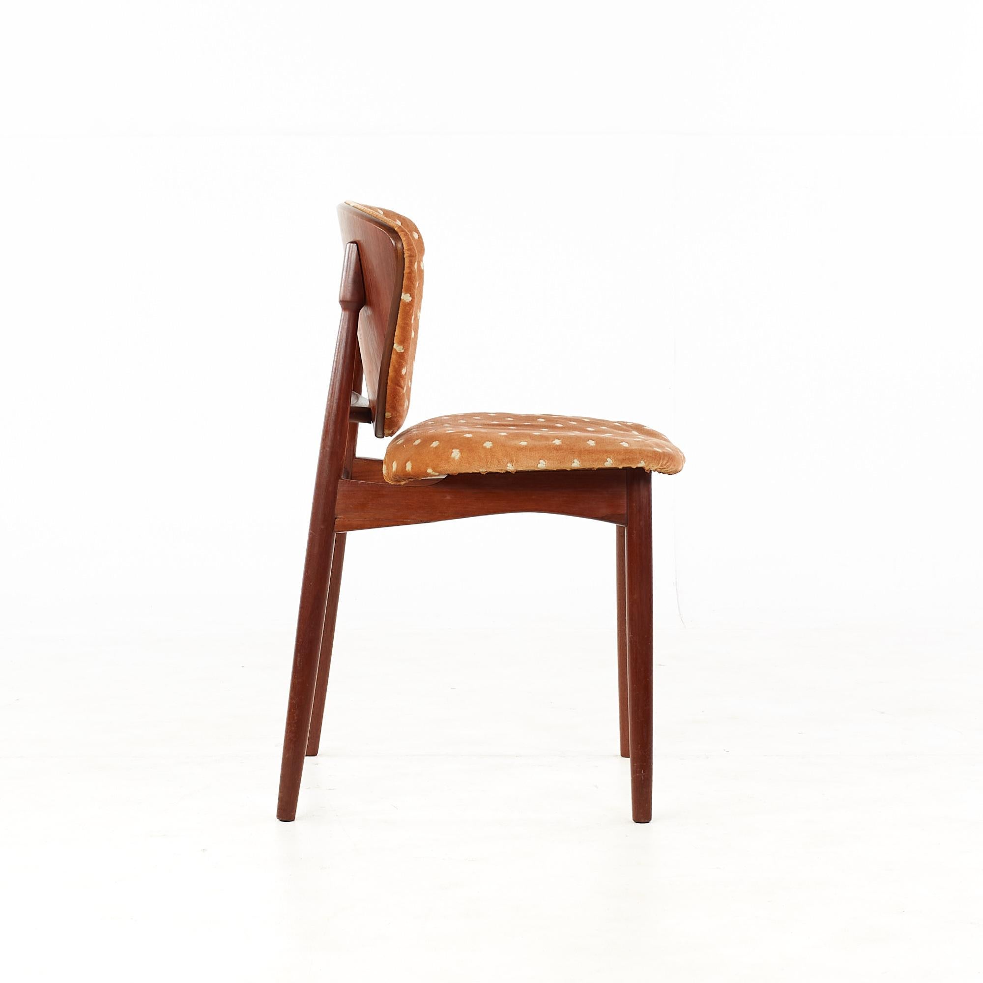 Upholstery Arne Hovmand Olsen for Onsild Mobelfabrik MCM Teak Dining Chairs, Set of 8