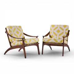 Arne Arne Hovmand Olsen for P. Mikkelsen Teak Lean Back Lounge Chairs - Pair