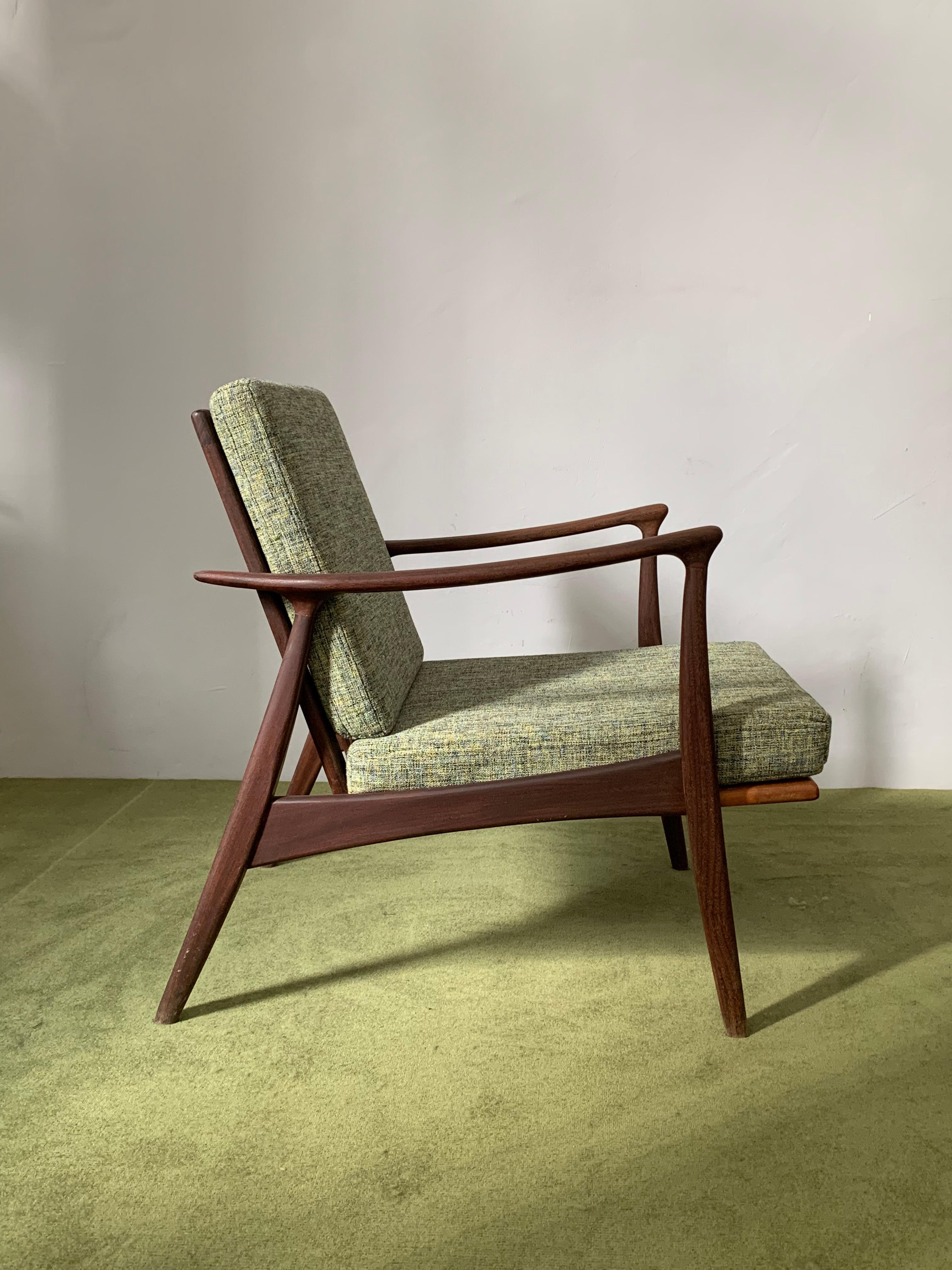Mid-Century Modern Arne Hovmand Olsen Lounge Chair 1960s Denmark For Sale