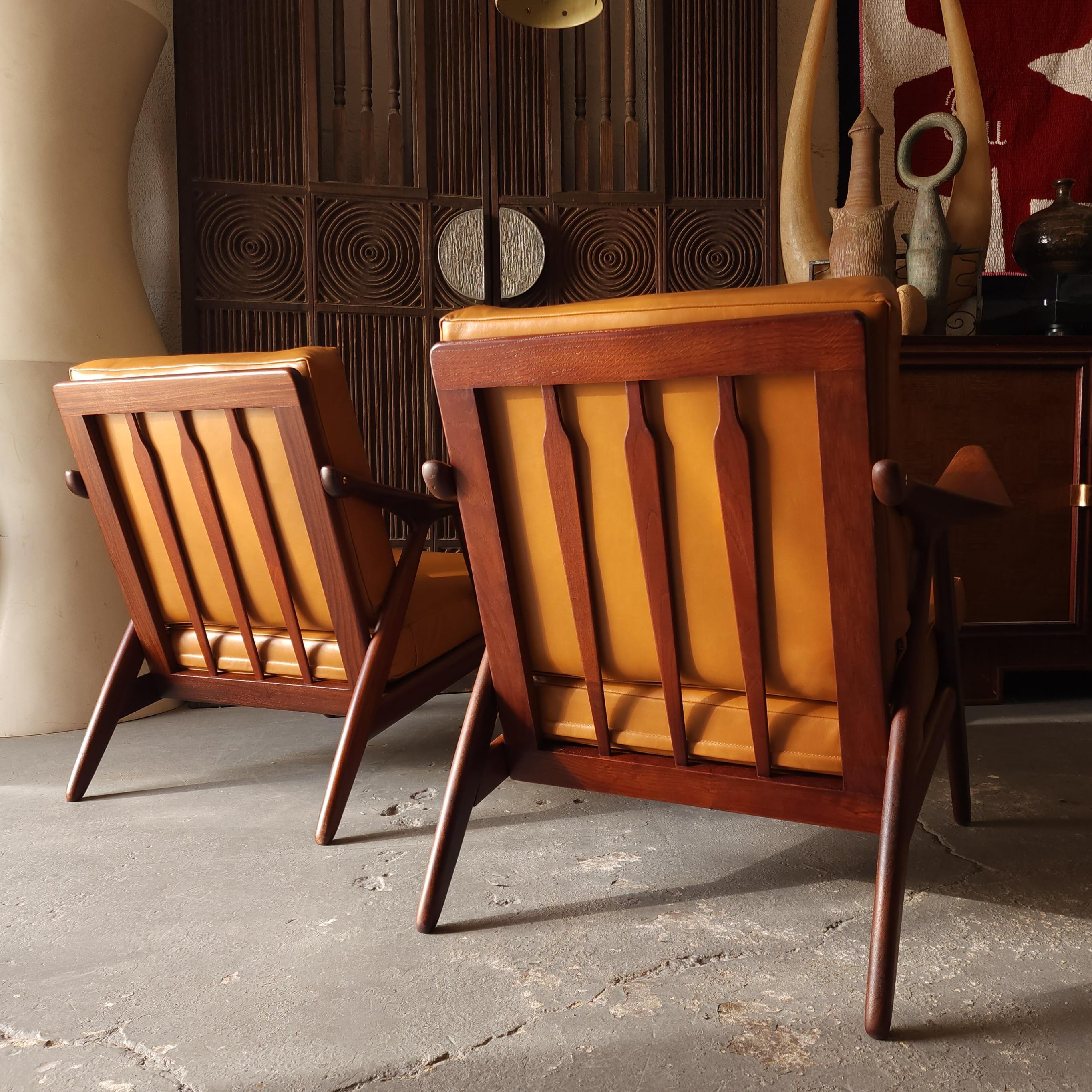 Brass Arne Hovmand Olsen Lounge Chairs For Sale