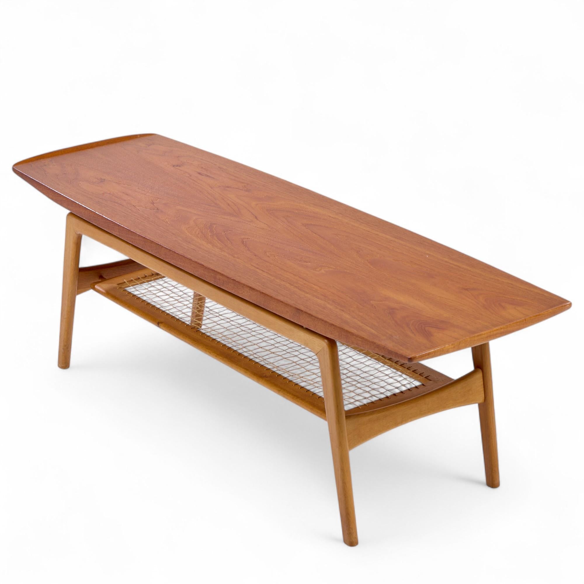 Arne Hovmand Olsen Mid Century Danish Teak Coffee Table For Sale 3
