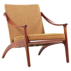 Vintage Arne Hovmand Olsen Mid Century Danish Teak Lean Back Lounge Chair