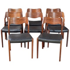 Arne Hovmand Olsen Model 71 by J L Moller 1960s, Set of Eight