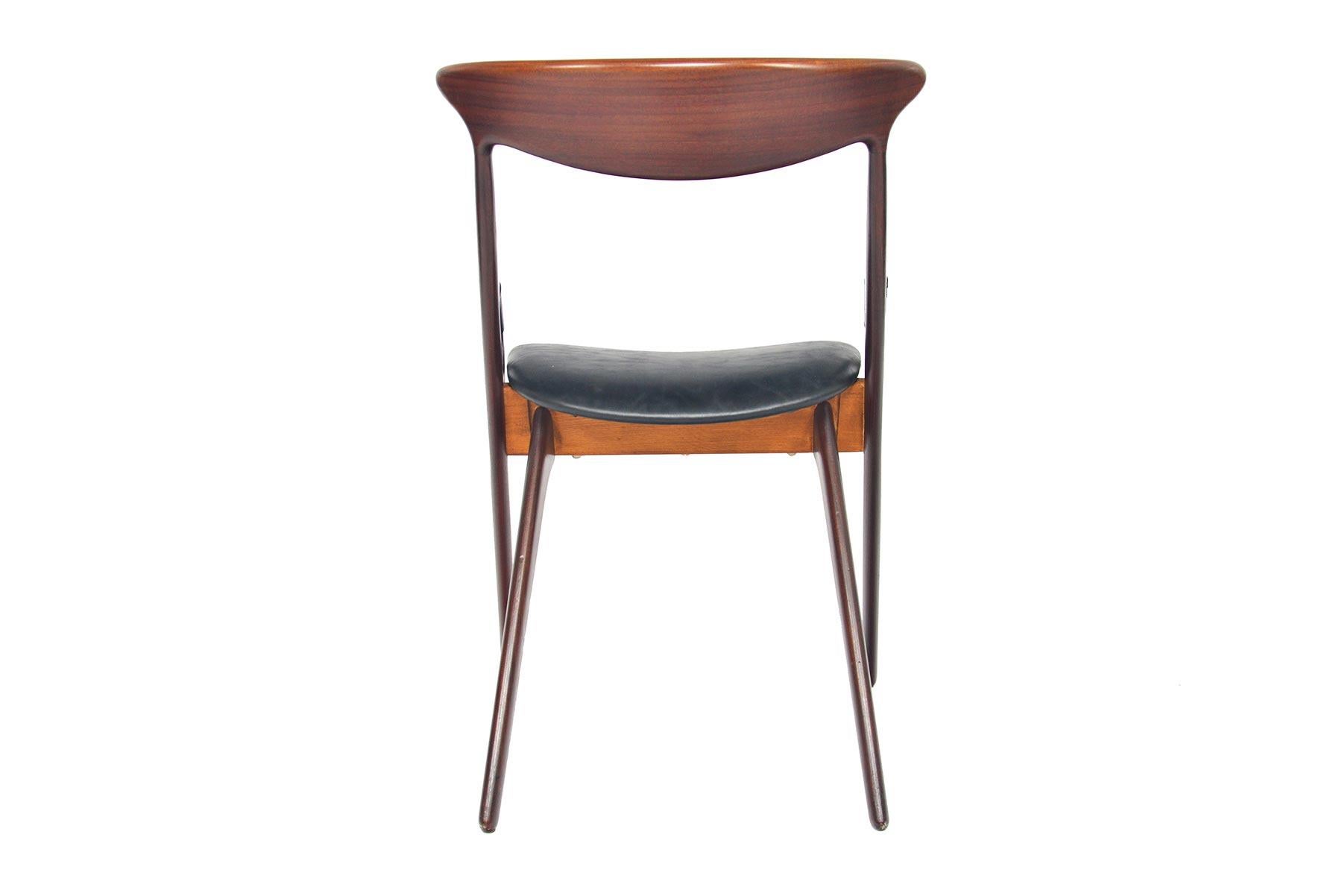 20th Century Arne Hovmand Olsen Model 71 Teak Chair in Leather