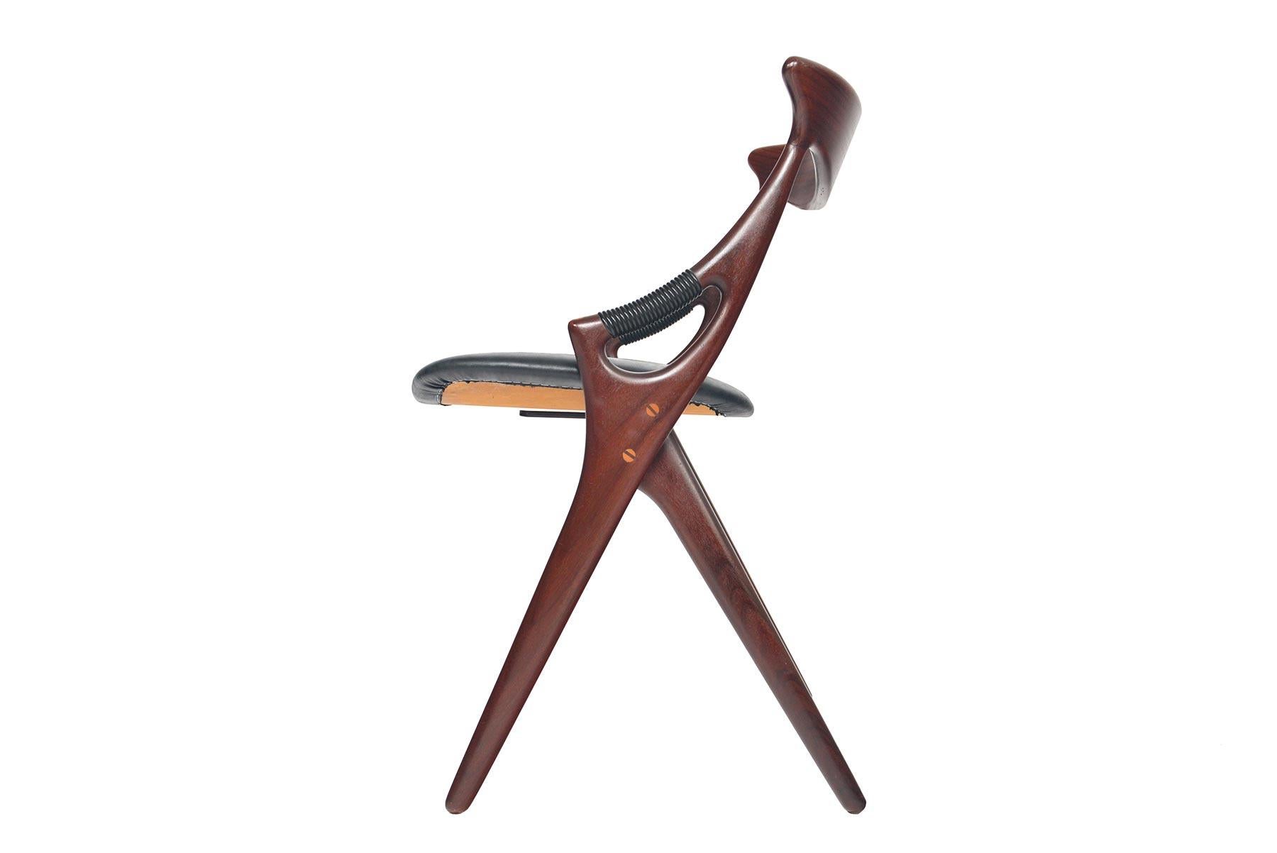 Arne Hovmand Olsen Model 71 Teak Chair in Leather 1