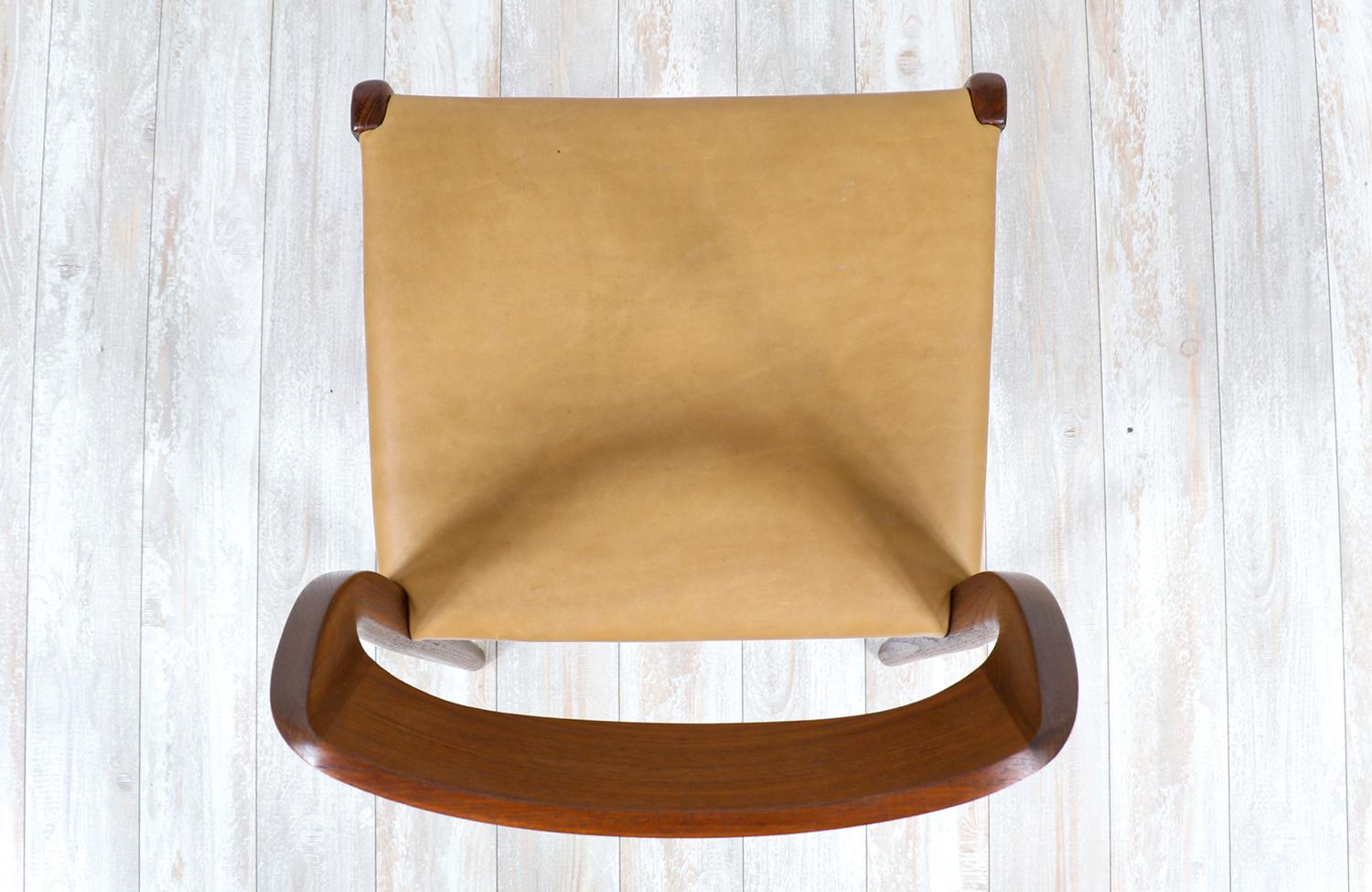 Mid-20th Century Arne Hovmand-Olsen Model-71 Teak & Leather Dining Chairs for J.L. Møllers