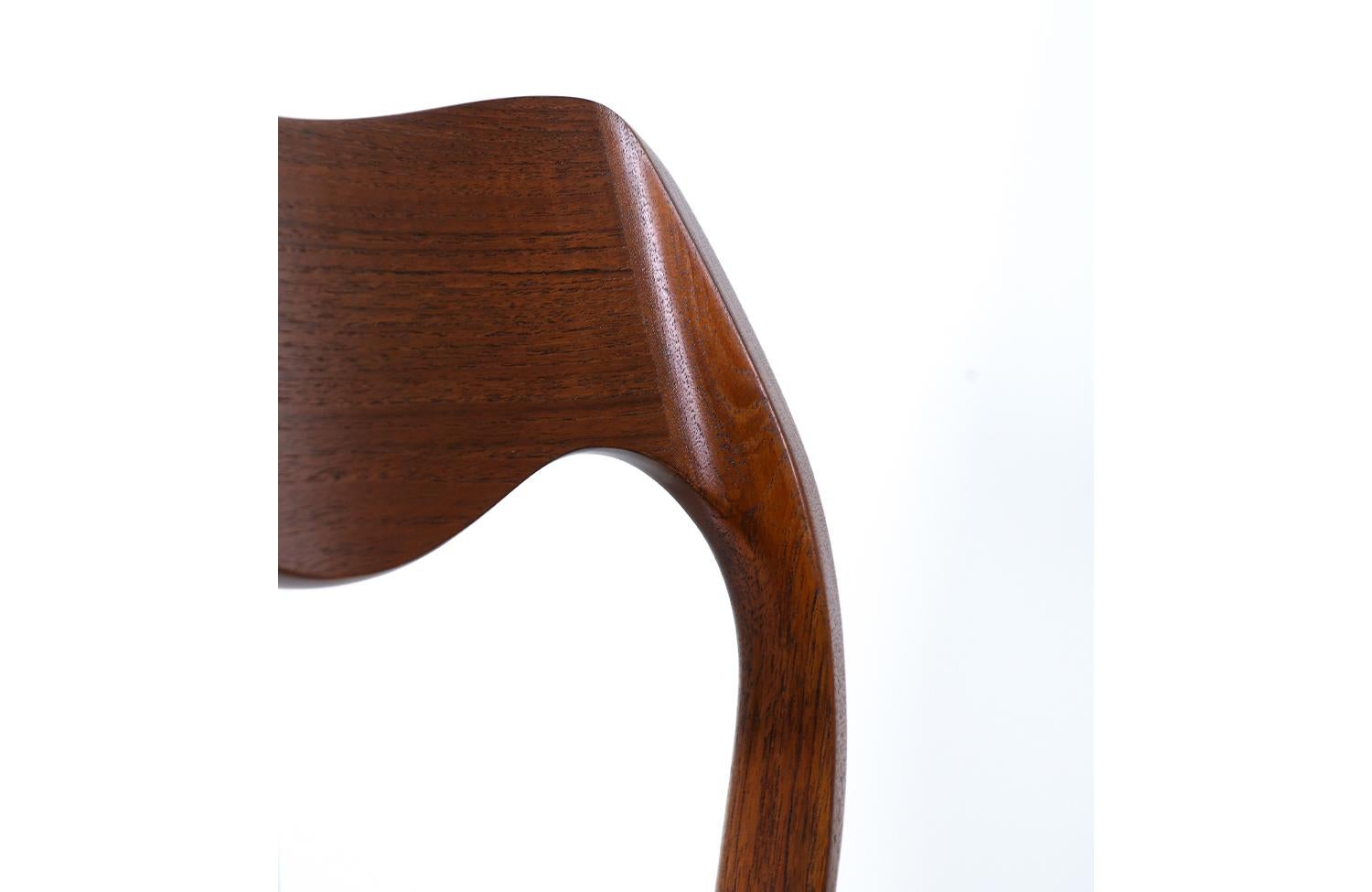 Arne Hovmand-Olsen Model-71 Teak & Leather Dining Chairs for J.L. Møllers 3