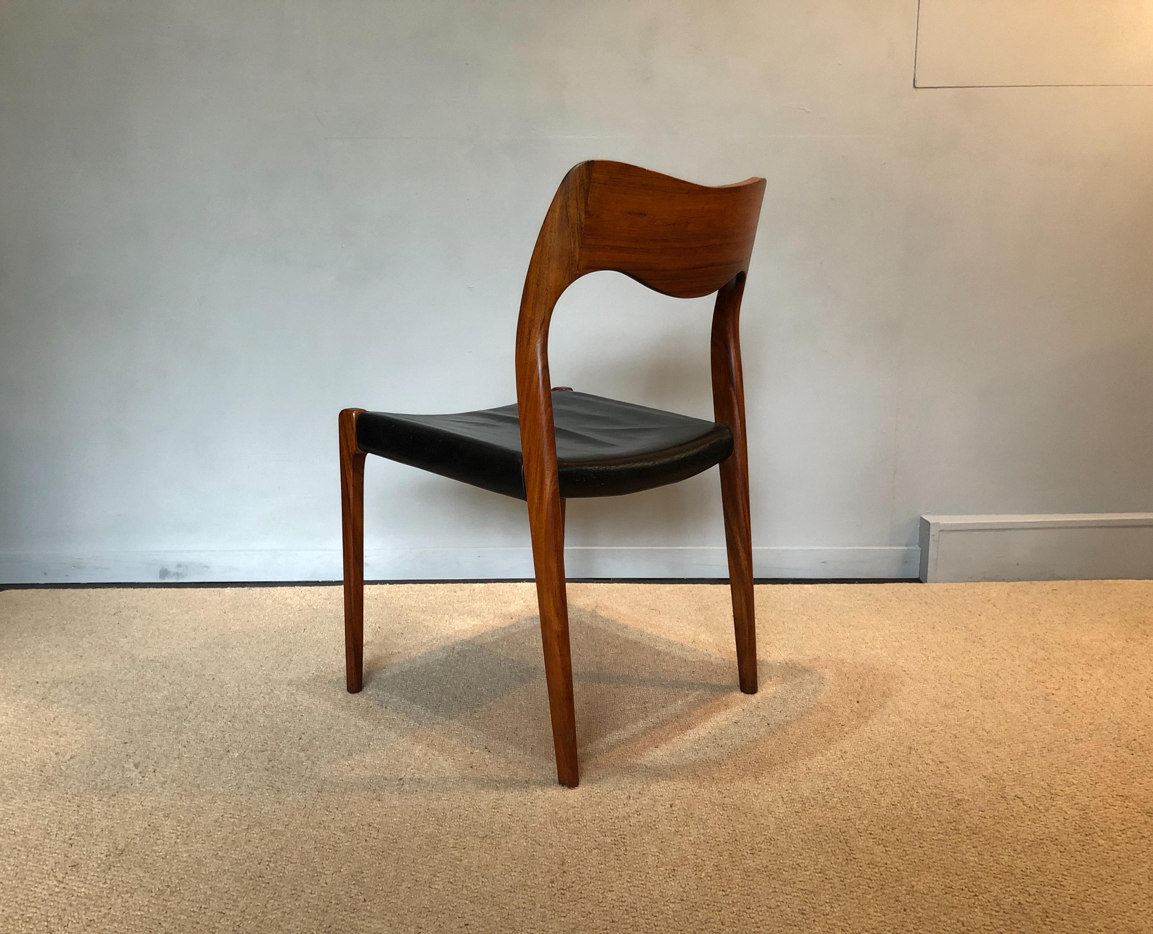 Arne Hovmand Olsen, Moller, Rosewood Model 71 Chairs, Set of Eight 5