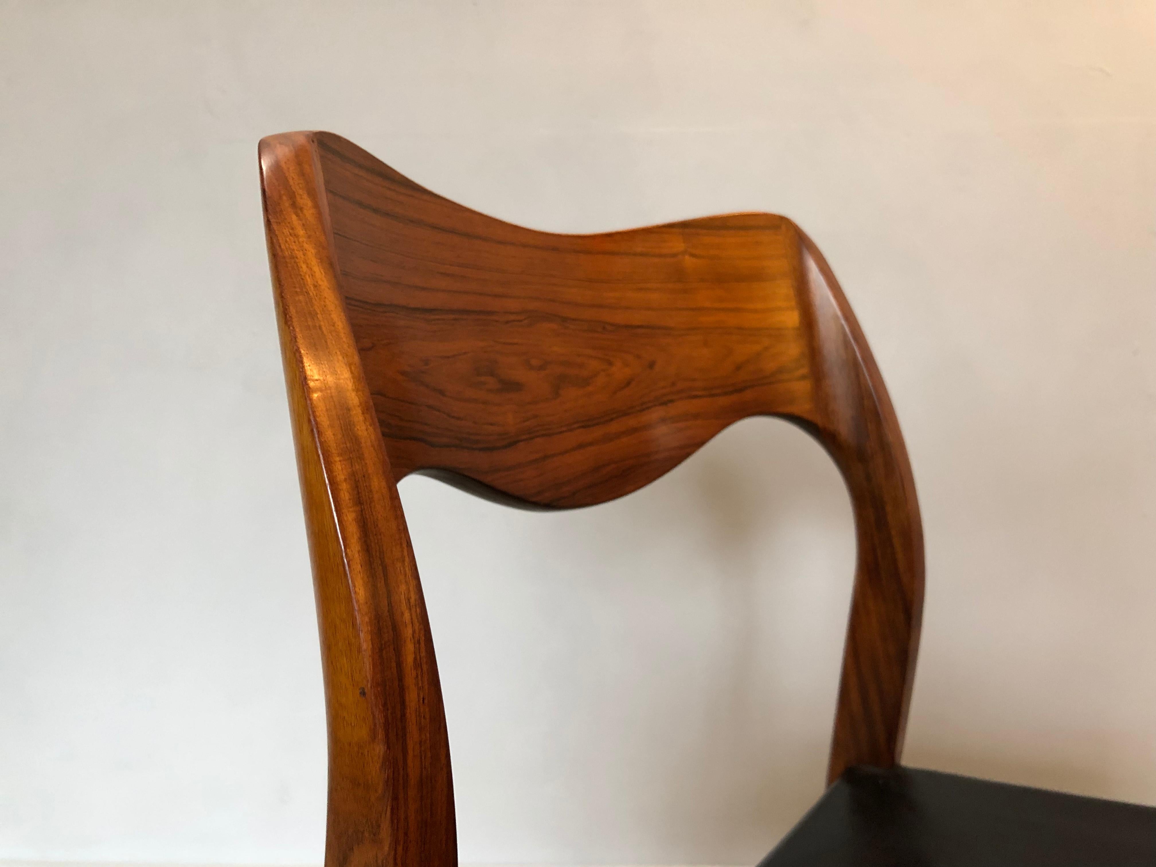 Arne Hovmand Olsen, Moller, Rosewood Model 71 Chairs, Set of Eight 7