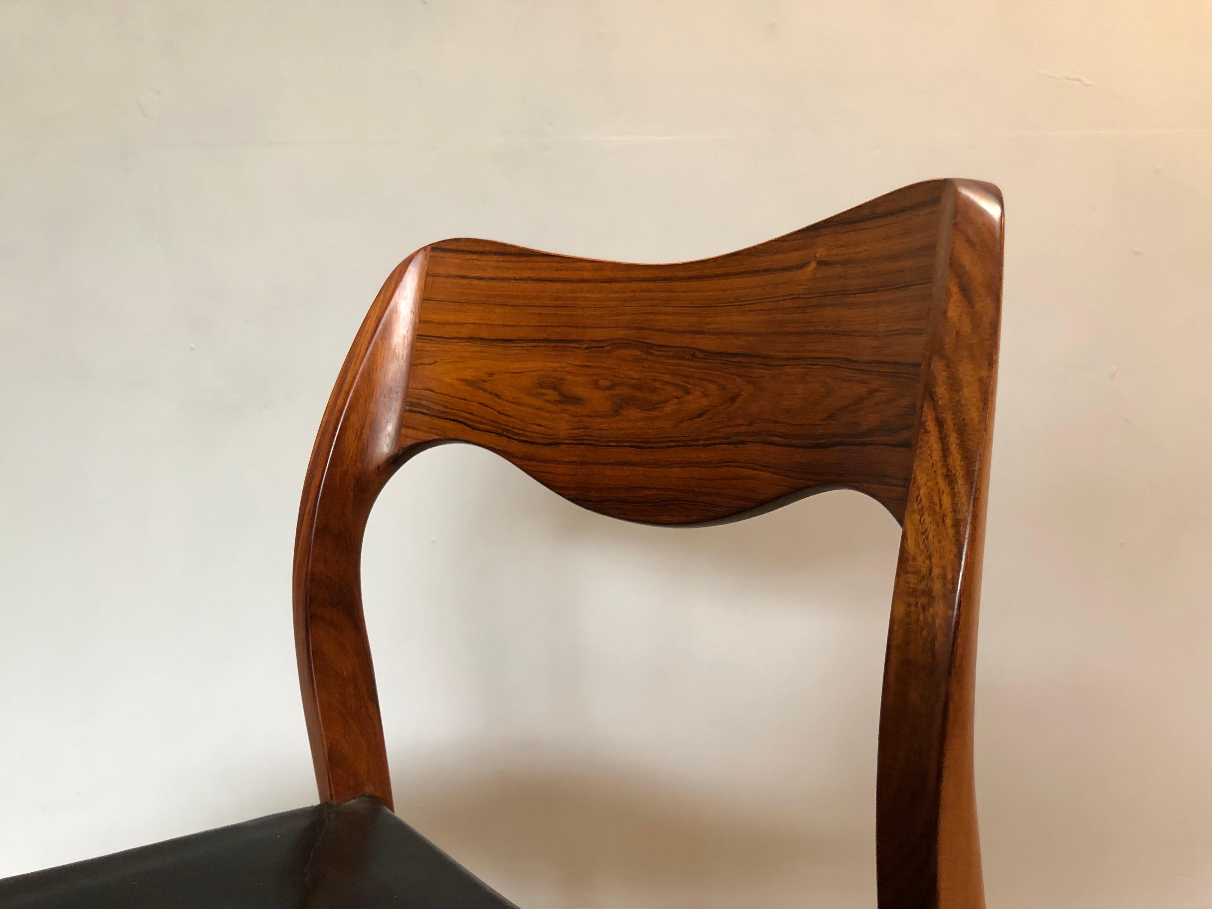 Arne Hovmand Olsen, Moller, Rosewood Model 71 Chairs, Set of Eight 10