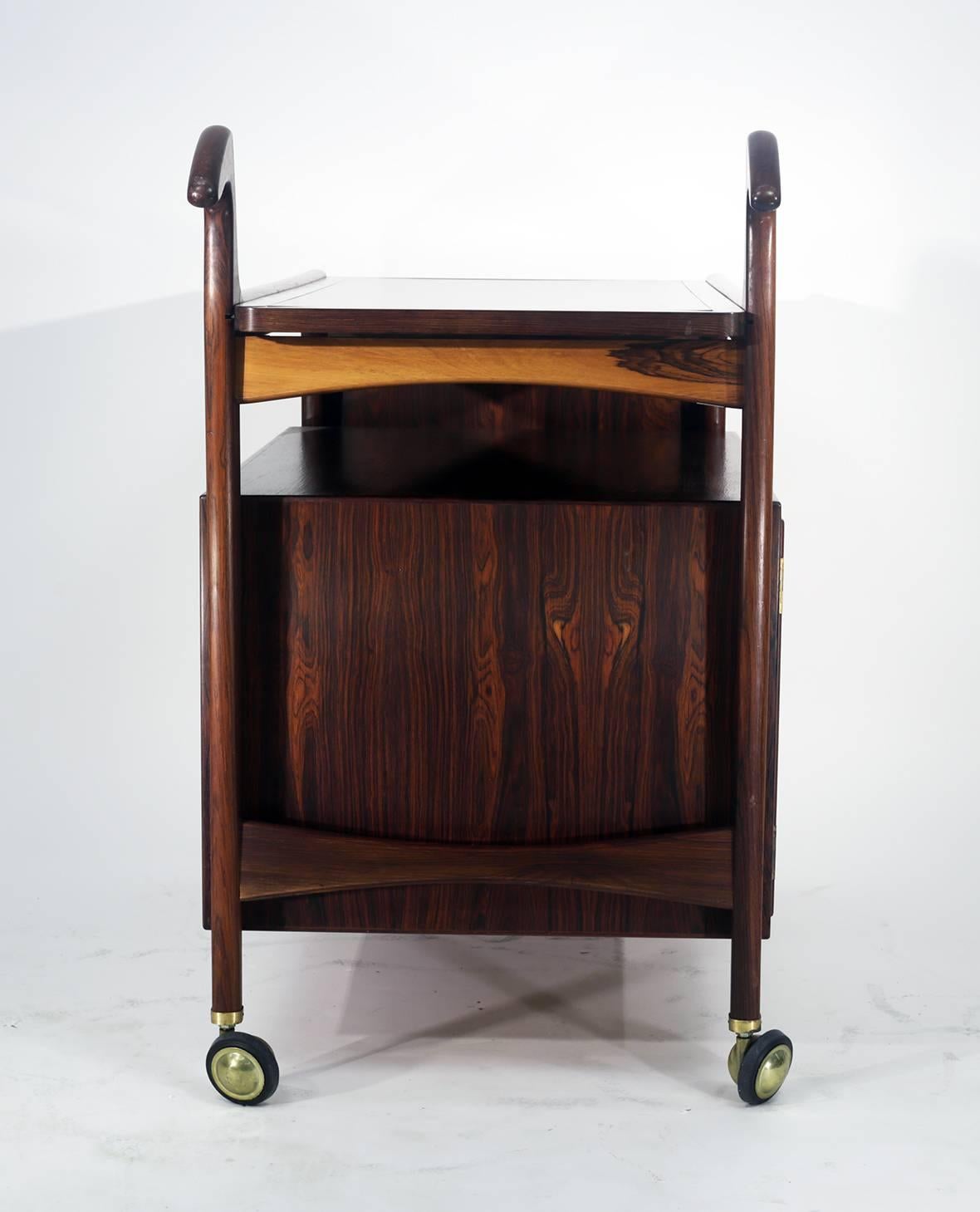 20th Century Arne Hovmand-Olsen Rosewood Bar Cart, circa 1960s