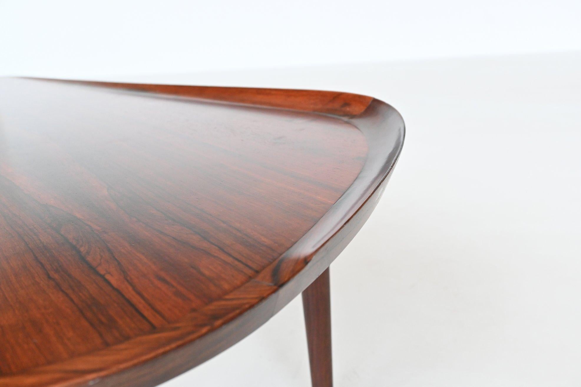 Arne Hovmand-Olsen Rosewood Coffee Table Jutex Denmark 1958 1