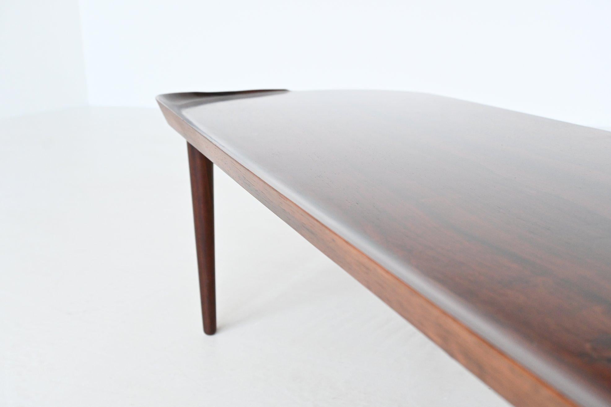 Arne Hovmand-Olsen Rosewood Coffee Table Jutex Denmark 1958 2