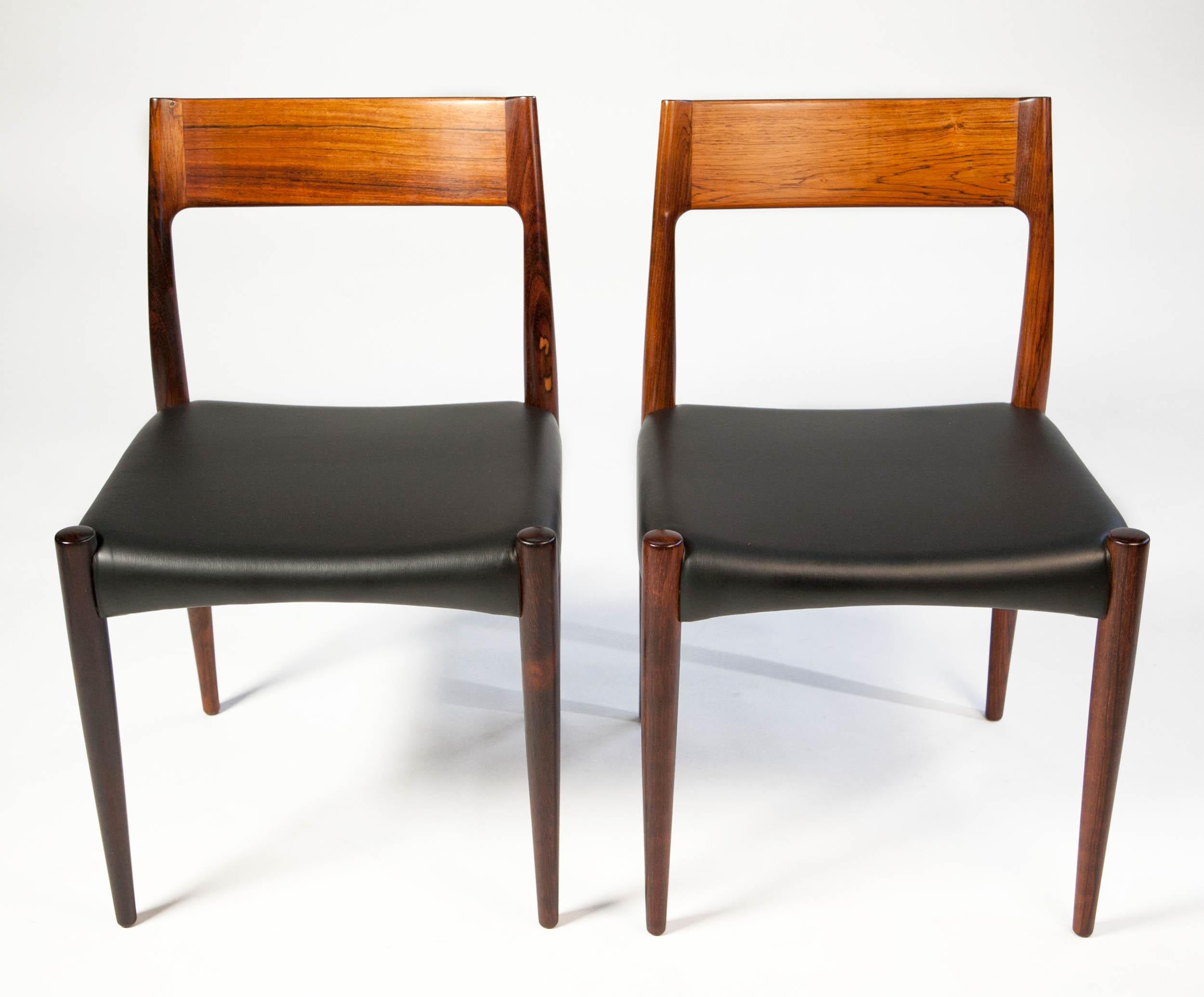 Arne Hovmand Olsen Rosewood Dinning Chair Set for Mogens Kold, Denmark, 1950s For Sale 3
