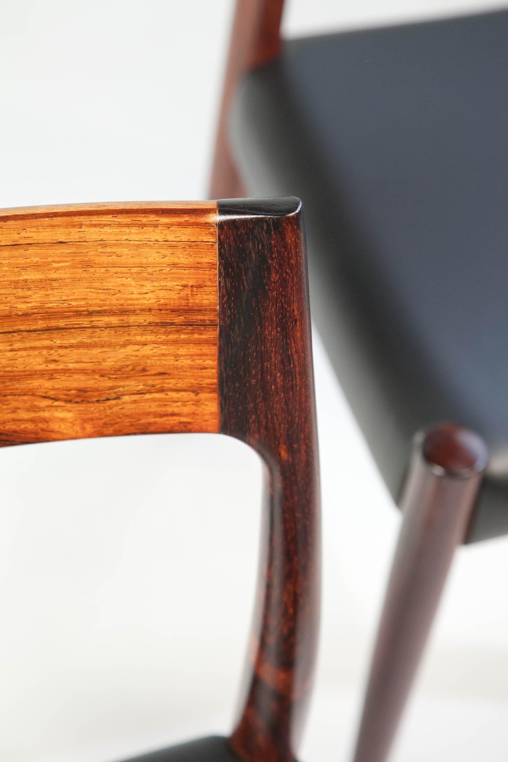 Arne Hovmand Olsen Rosewood Dinning Chair Set for Mogens Kold, Denmark, 1950s 13