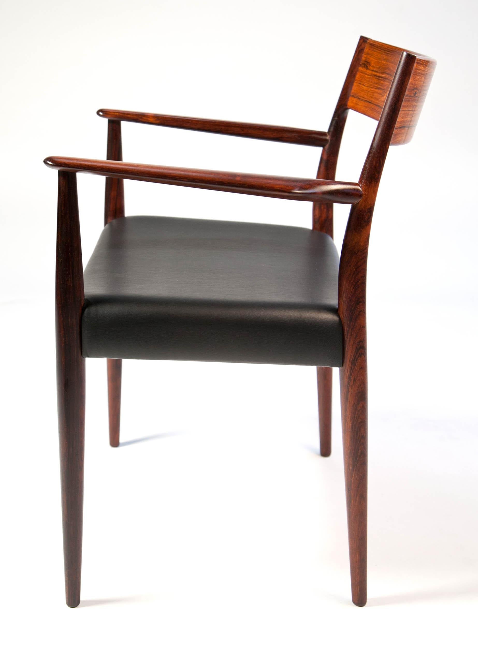 Danish Arne Hovmand Olsen Rosewood Dinning Chair Set for Mogens Kold, Denmark, 1950s For Sale