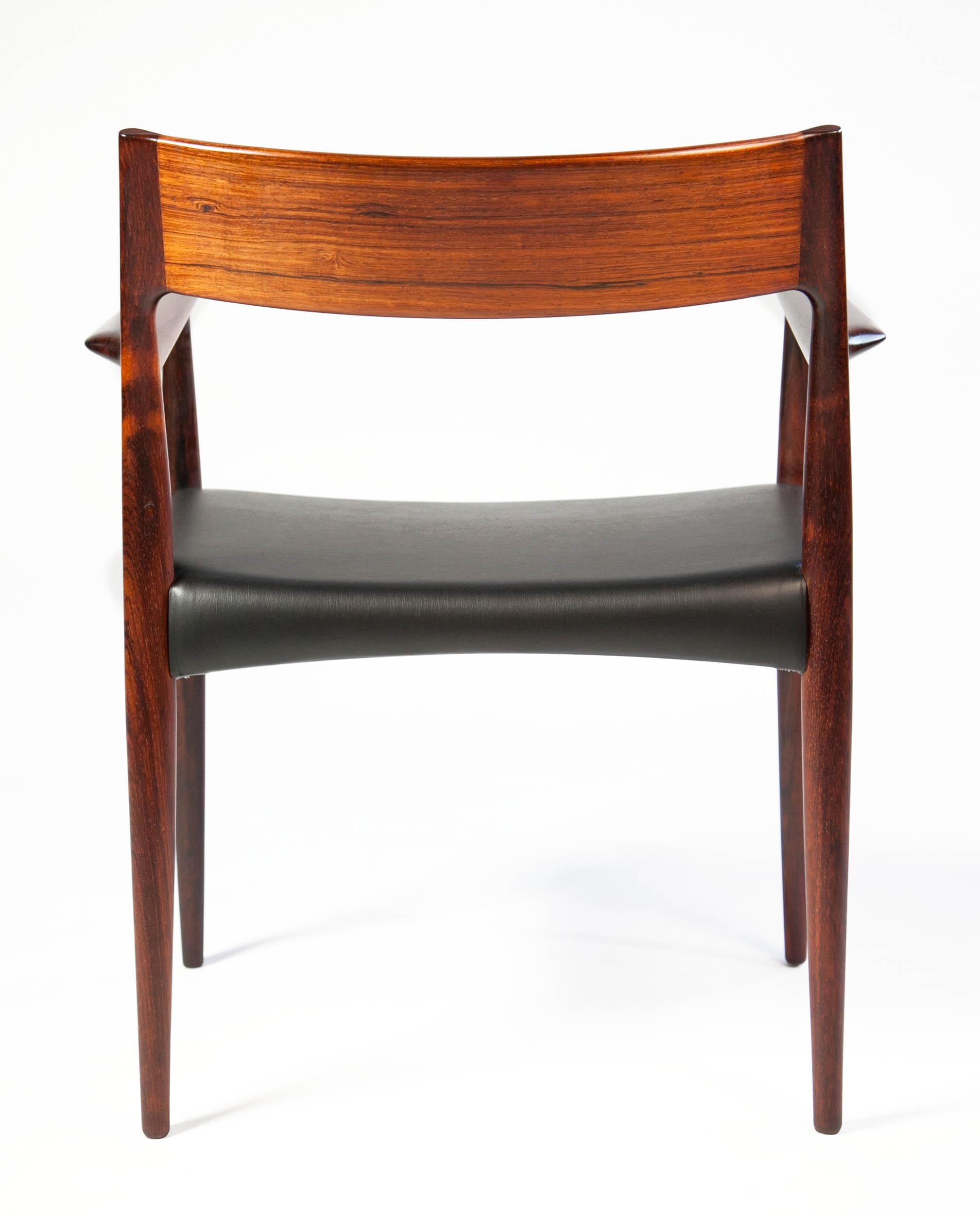 Arne Hovmand Olsen Rosewood Dinning Chair Set for Mogens Kold, Denmark, 1950s In Good Condition In Los Angeles, CA