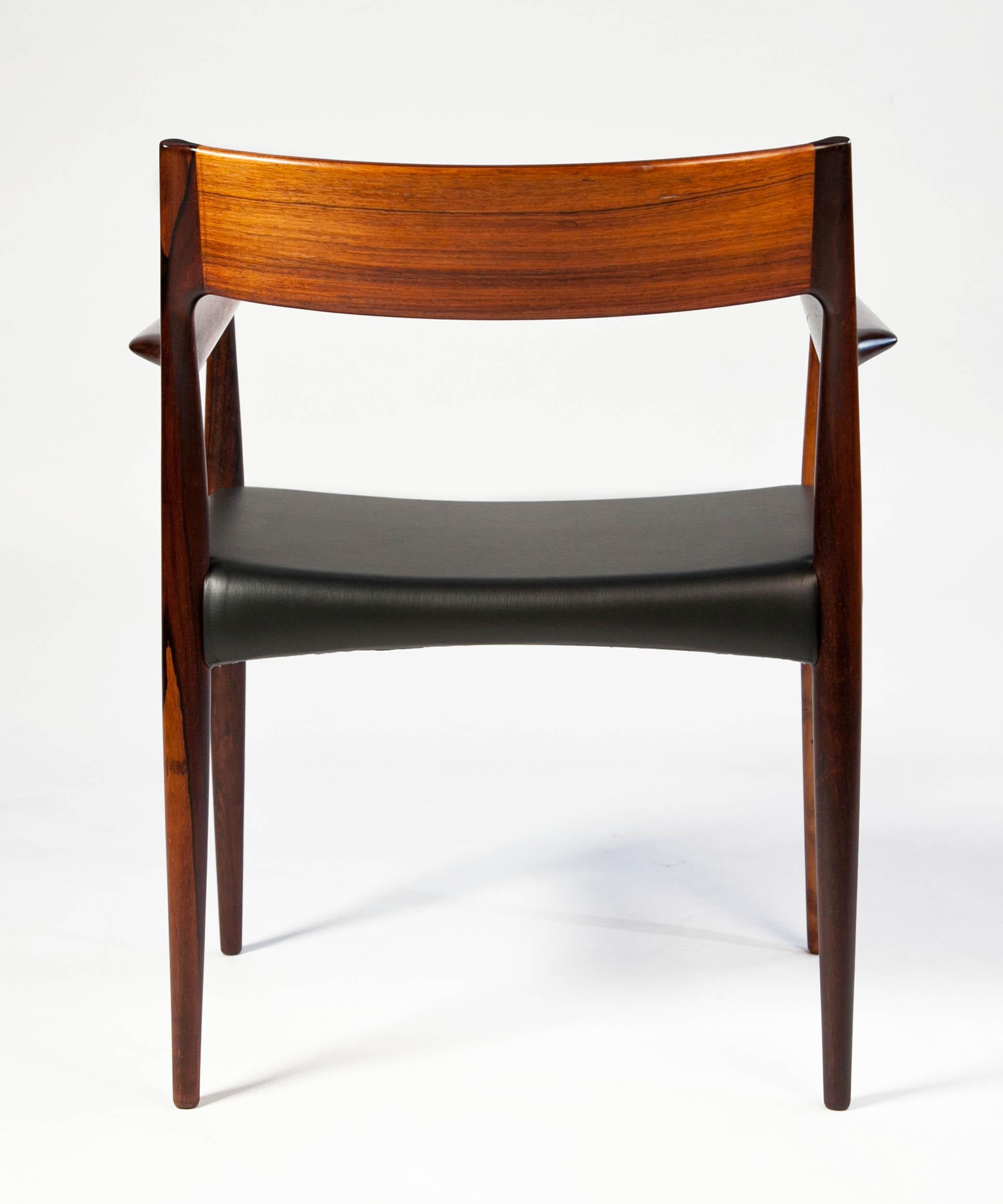 Arne Hovmand Olsen Rosewood Dinning Chair Set for Mogens Kold, Denmark, 1950s 1